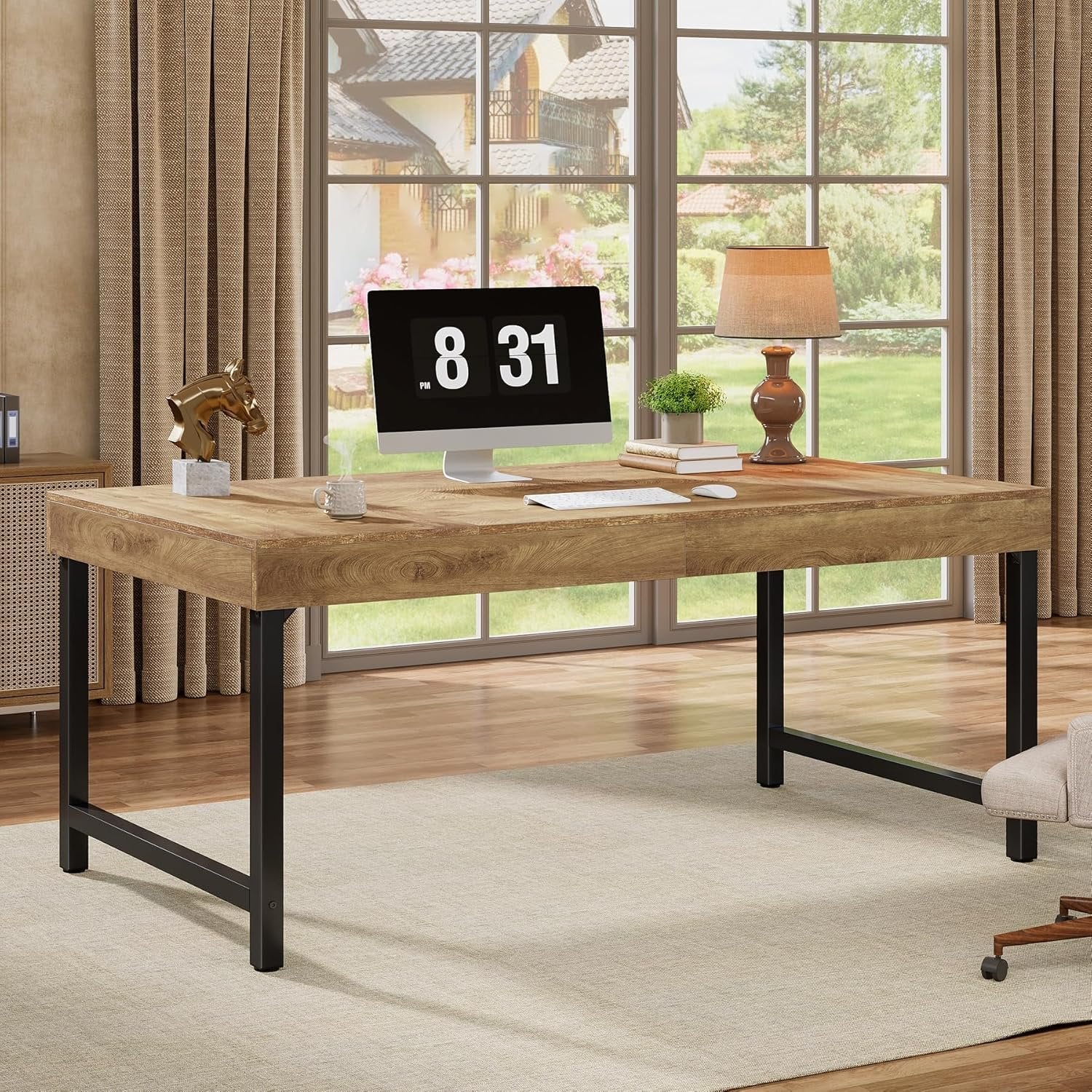 Tribesigns Scrivania da 140 cm, scrivania per computer portatile per ufficio domestico