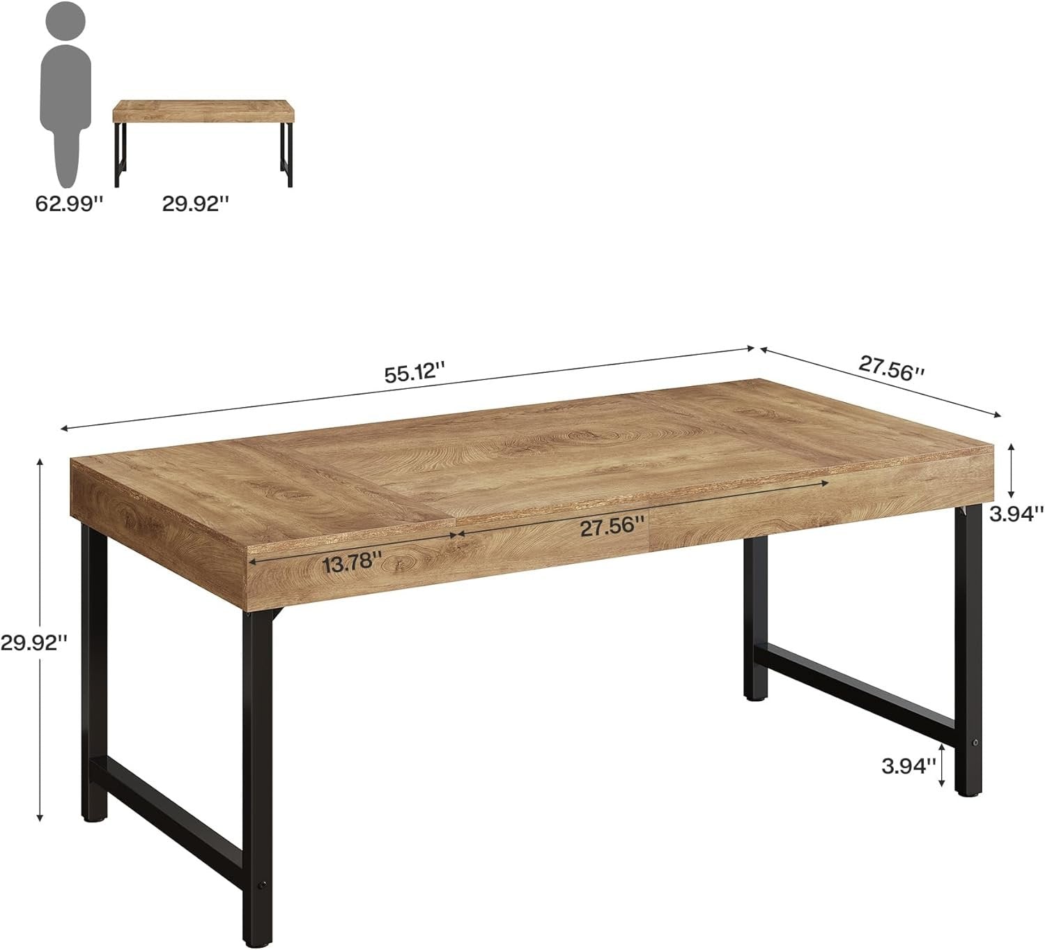 Tribesigns Scrivania da 140 cm, scrivania per computer portatile per ufficio domestico