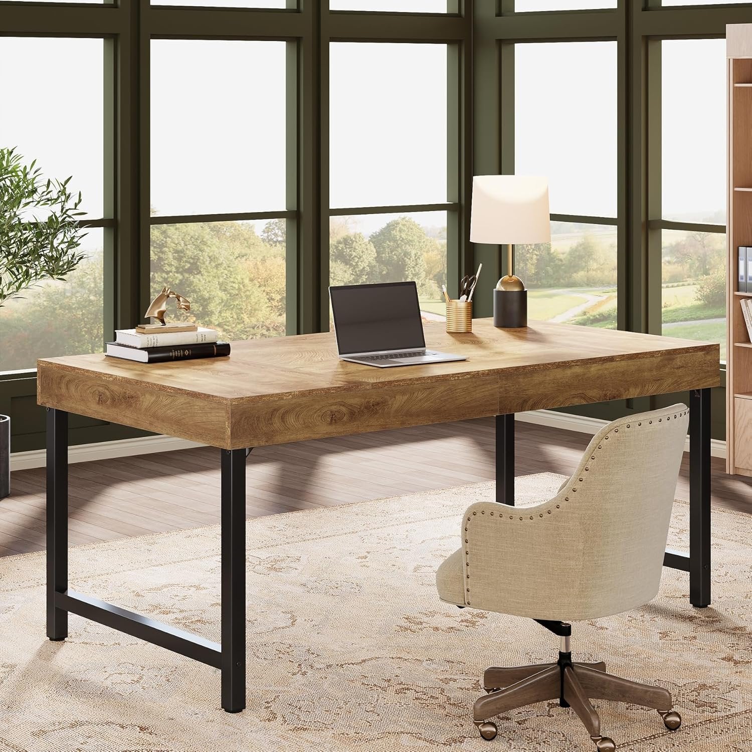 Tribesigns Scrivania da 140 cm, scrivania per computer portatile per ufficio domestico