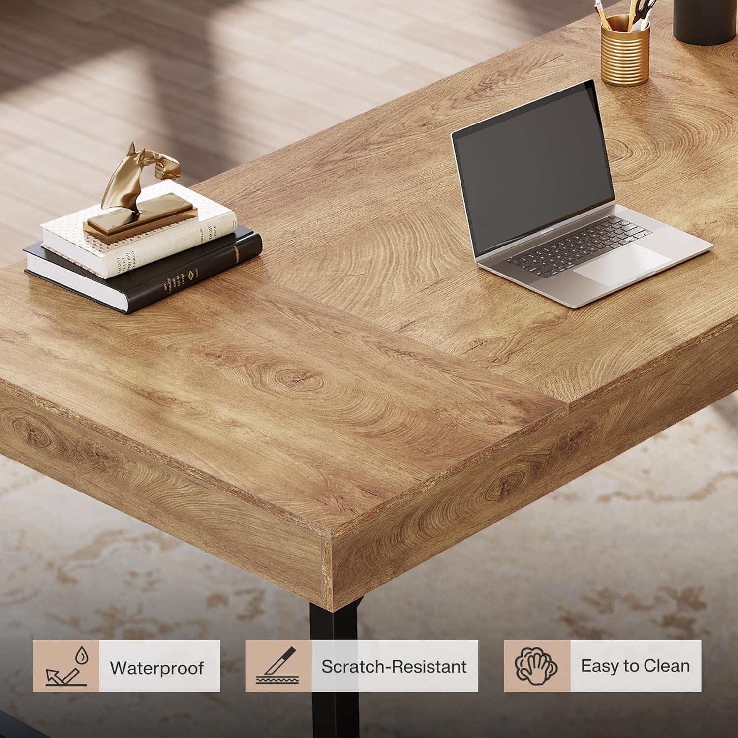 Tribesigns Scrivania da 140 cm, scrivania per computer portatile per ufficio domestico