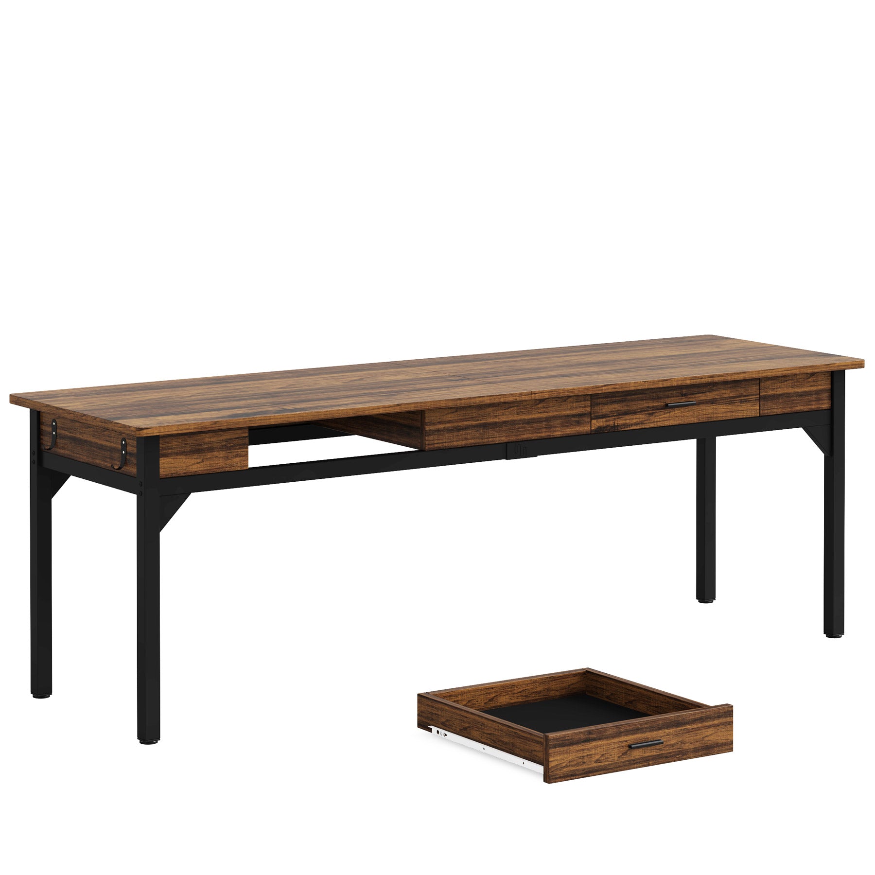 Tribesigns Scrivania per computer, Scrivania da ufficio Scrivania da studio con 2 cassetti