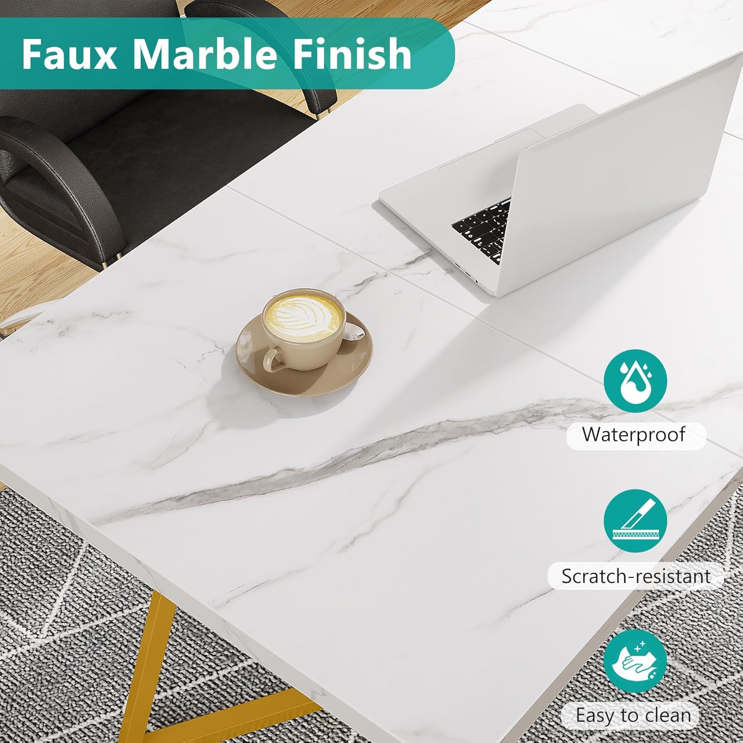 Tribesigns Scrivania per computer, tavolo da conferenze 140 cm tavolo da lavoro