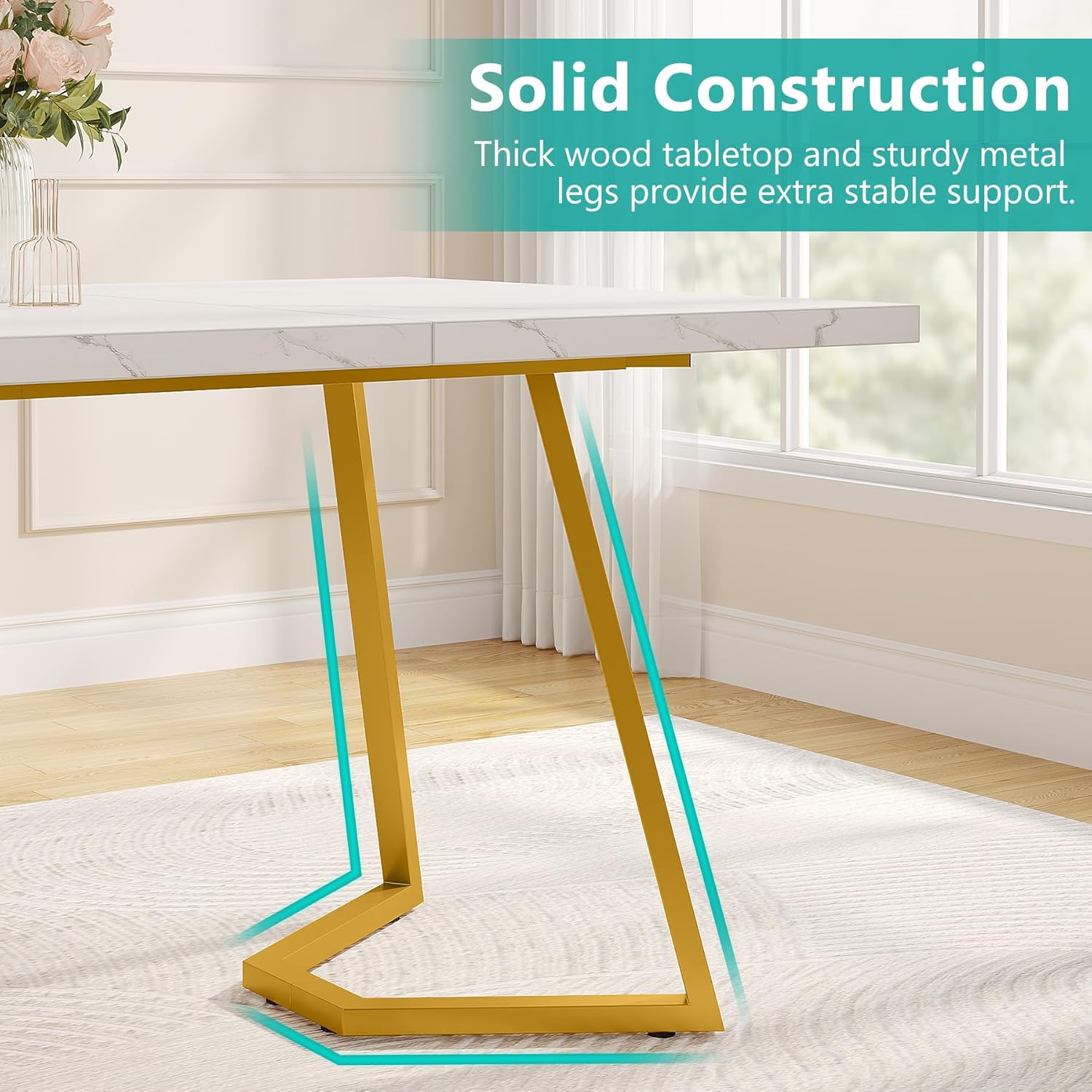 Tribesigns Scrivania per computer, tavolo da conferenze 140 cm tavolo da lavoro