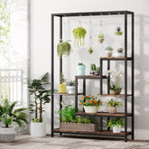 Tribesigns Supporto per piante a 5 ripiani, supporto per esposizione bonsai multiuso per interni con 6 ganci a S 3