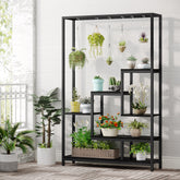 Tribesigns Supporto per piante a 5 ripiani, supporto per esposizione bonsai multiuso per interni con 6 ganci a S 3