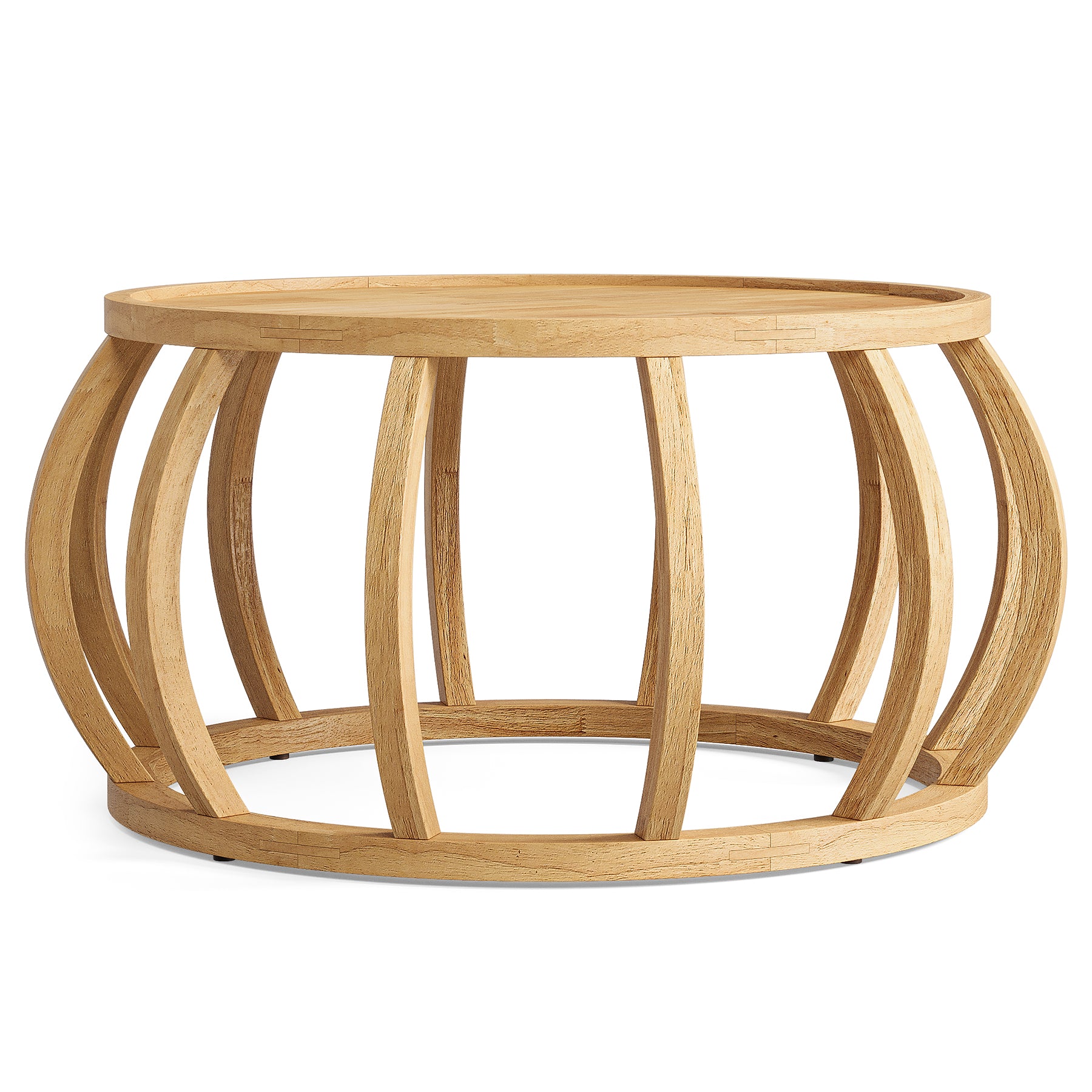 Tribesigns Tavolino da Salotto, Tavolo da Caffè Rotondo da 80 cm con Base Curva