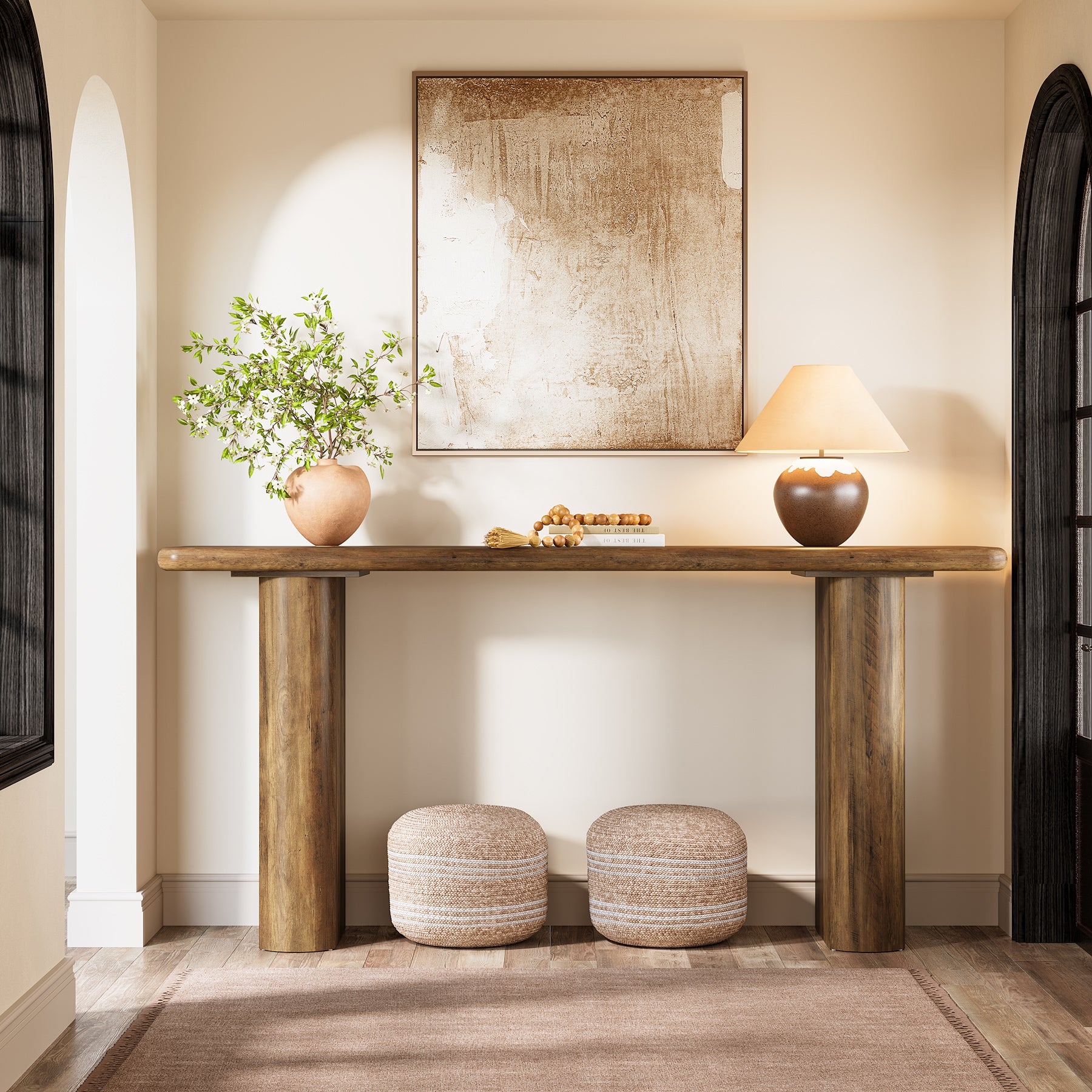 Tribesigns Tavolino da divano da 160 cm, tavolo consolle in stile rustico per soggiorno