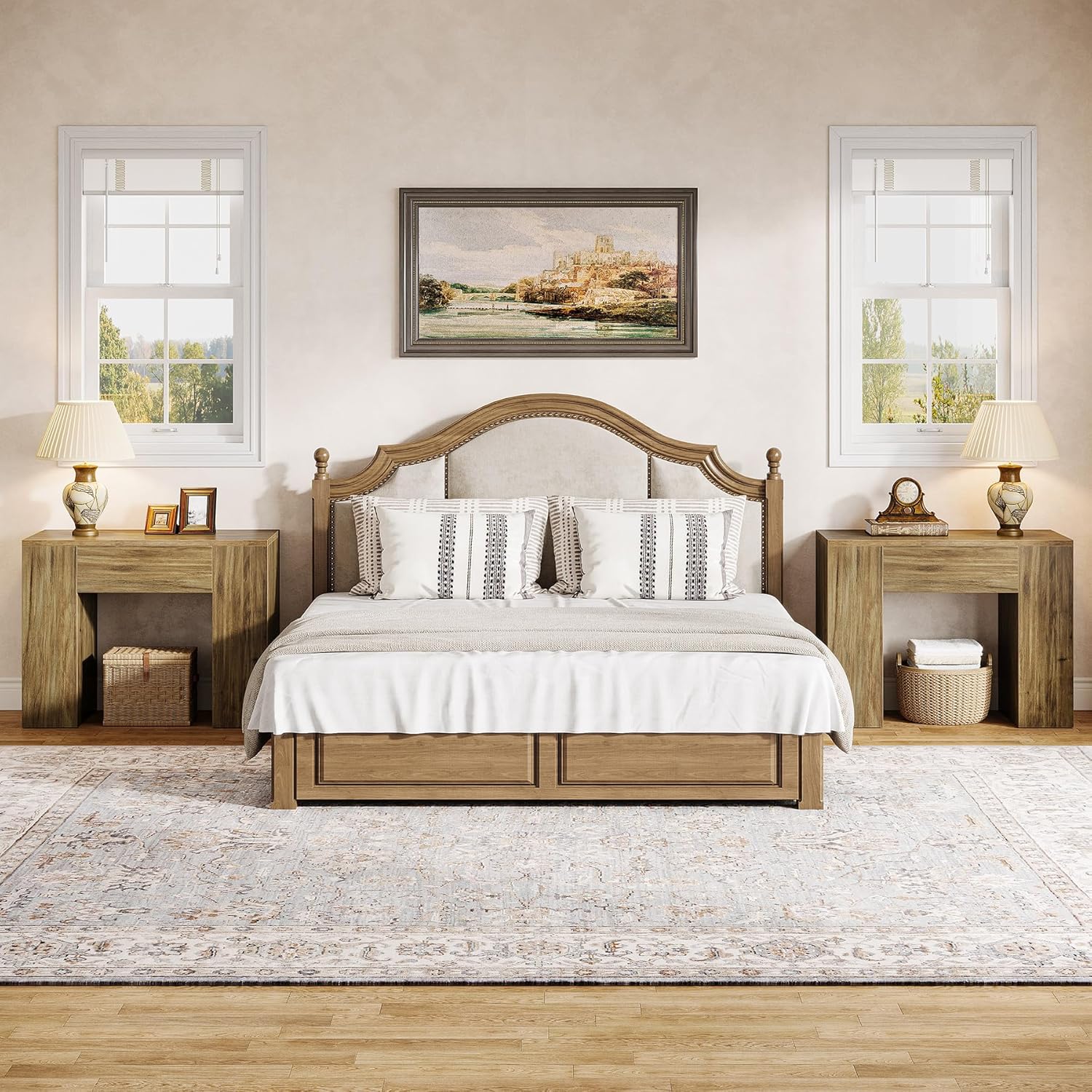 Tribesigns Tavolino, tavolino rustico comodino da 80 cm per soggiorno