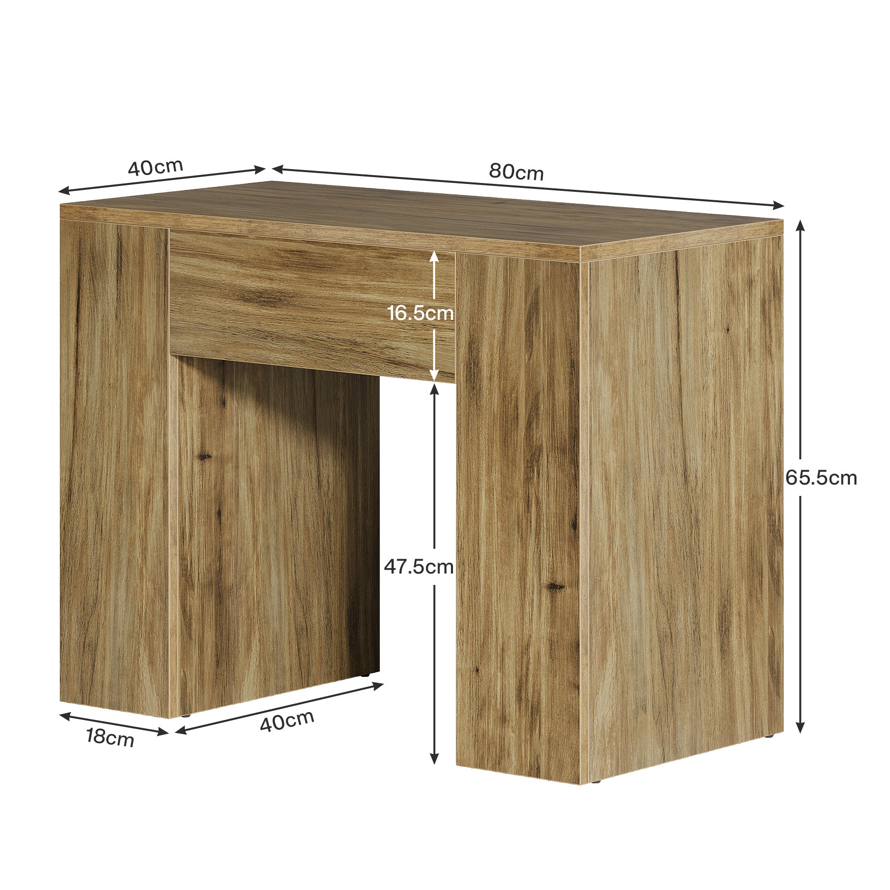 Tribesigns Tavolino, tavolino rustico comodino da 80 cm per soggiorno