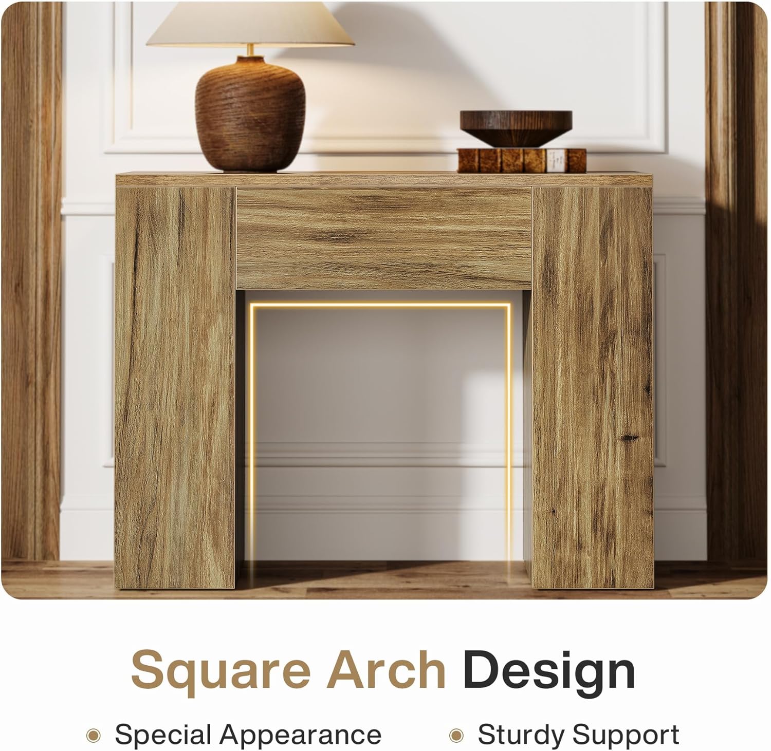 Tribesigns Tavolino, tavolino rustico comodino da 80 cm per soggiorno