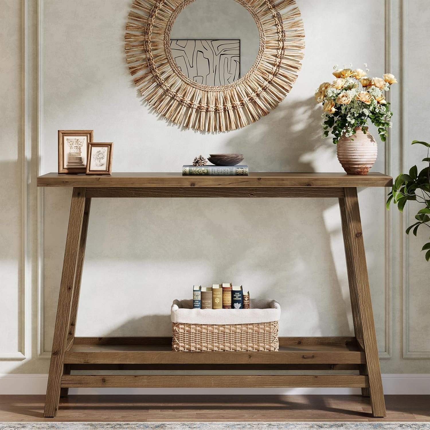 Tribesigns Tavolo Console da 105 cm, Tavolo d'Ingresso Stretta a 2 Livelli