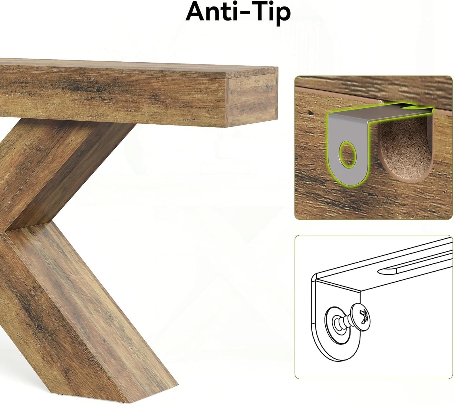 Tribesigns Tavolo Consolle, 140 cm Consolle Ingresso Tavolo da Divano con Design a X
