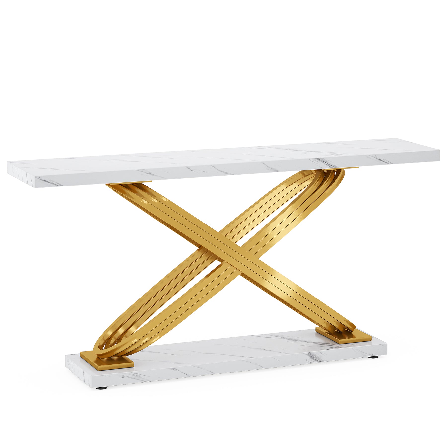 Tribesigns Tavolo Consolle, 140 cm Tavolo d'ingresso in Marmo Moderno