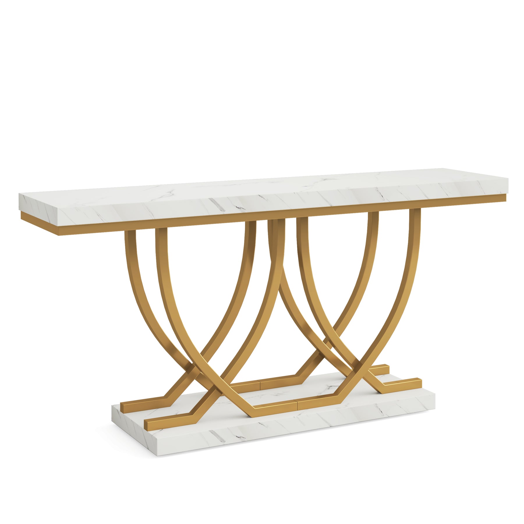 Tribesigns Tavolo Consolle Ingresso, 150cm Tavolo da Corridoio Effetto di Marmo