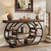 Tribesigns Tavolo consolle, 105 cm tavolo d'ingresso stretto a 4 piani con base circolare 3