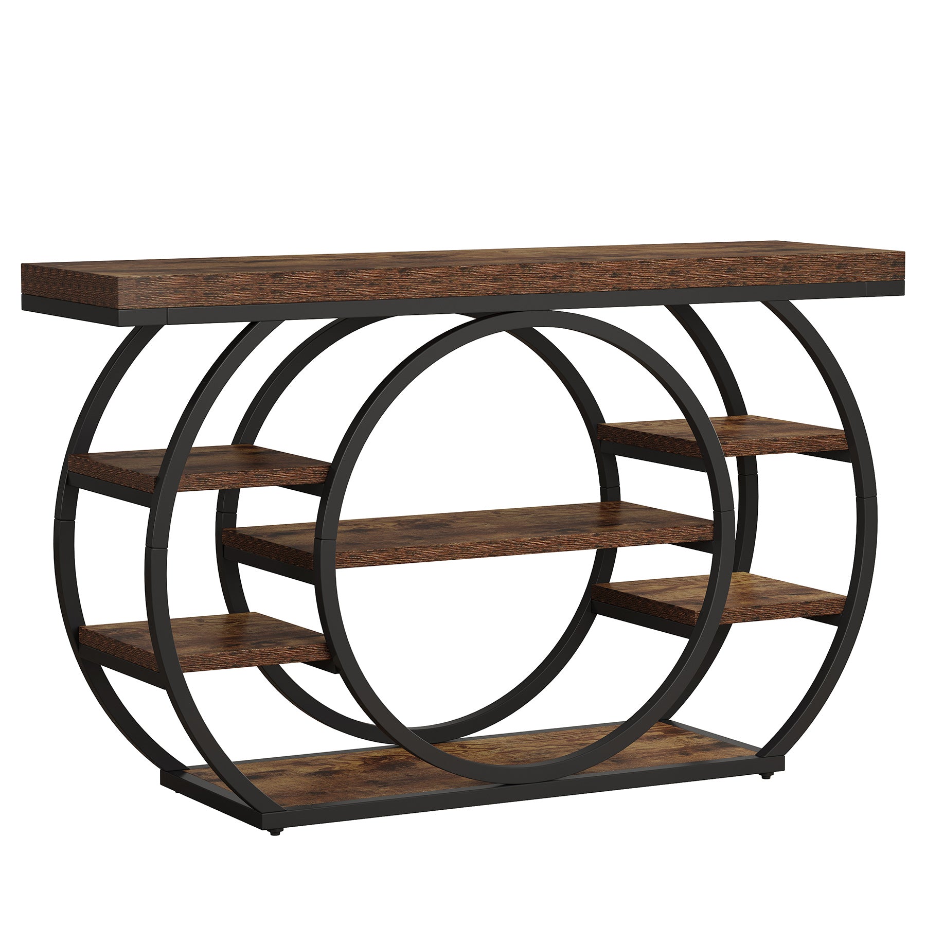 Tribesigns Tavolo consolle, 105 cm tavolo d'ingresso stretto a 4 piani con base circolare