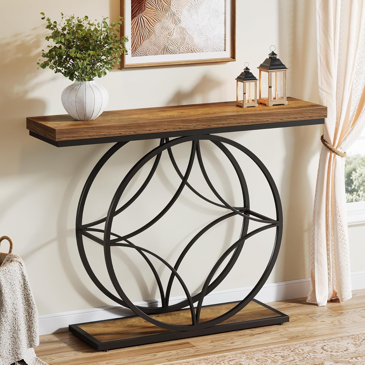 Tribesigns Tavolo consolle, 120 cm tavoli d'ingresso con struttura geometrica