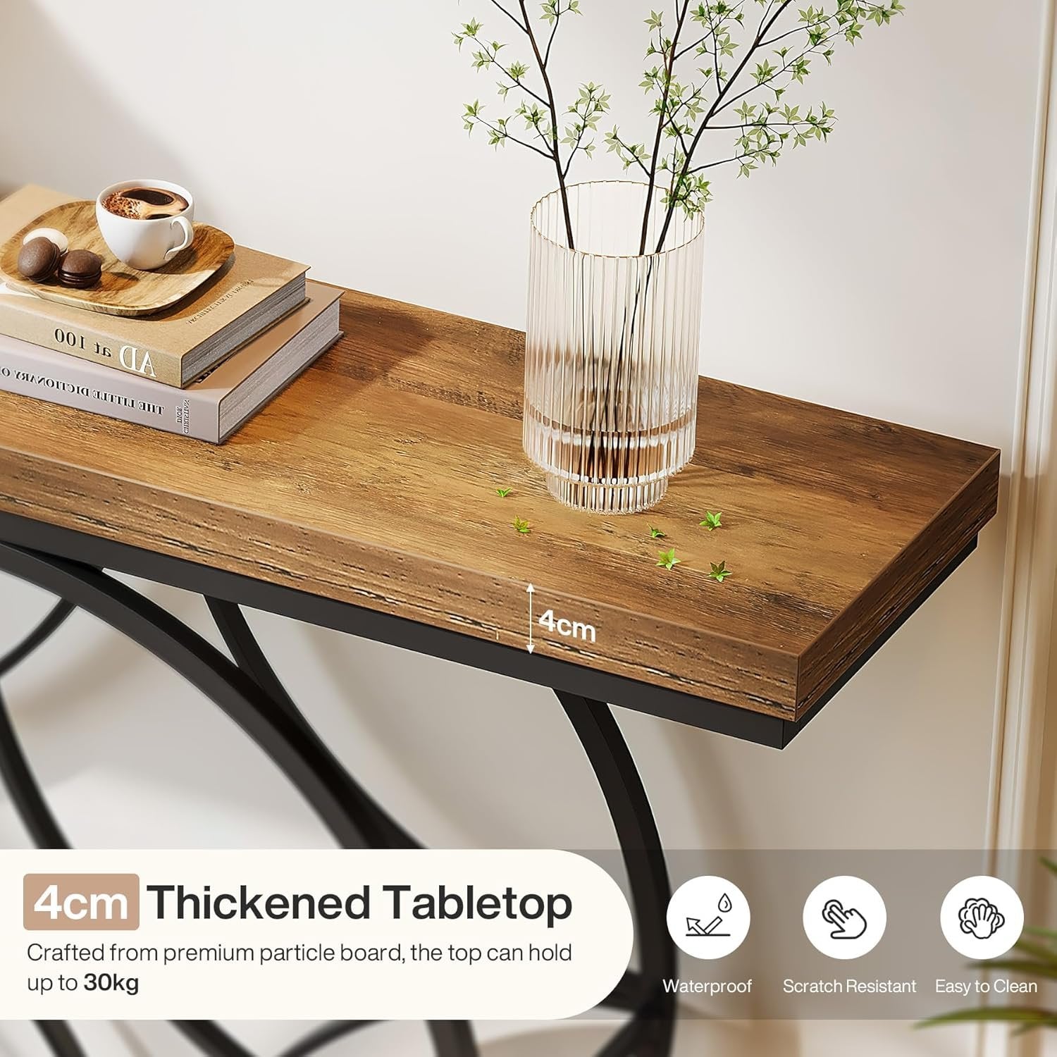 Tribesigns Tavolo consolle, 120 cm tavoli d'ingresso con struttura geometrica