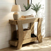 Tribesigns Tavolo consolle da 120 cm, tavolo da corridoio a 2 livelli con ripiano 3