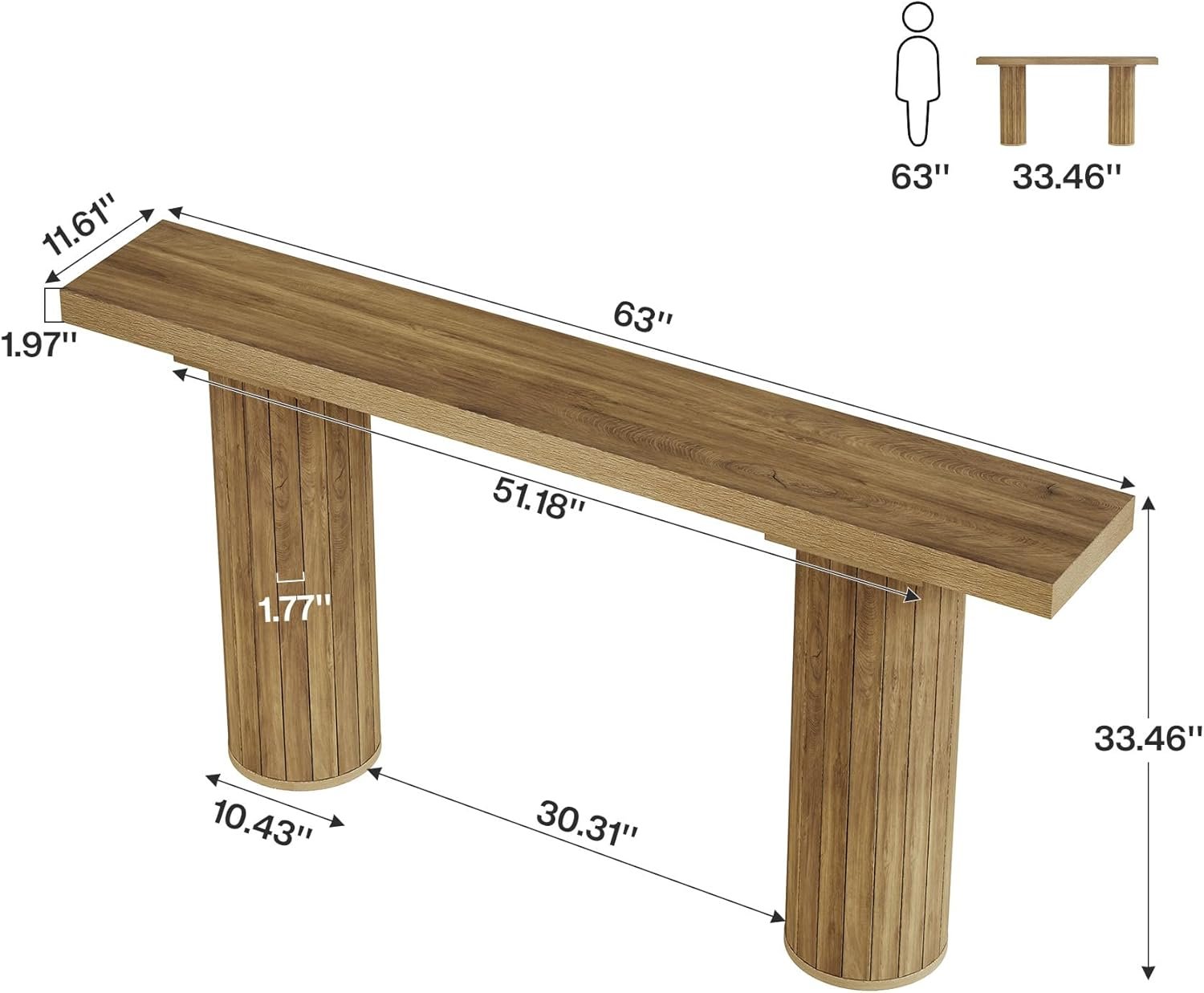 Tribesigns Tavolo consolle da 160 cm, tavolo d'ingresso con piedistallo robusto