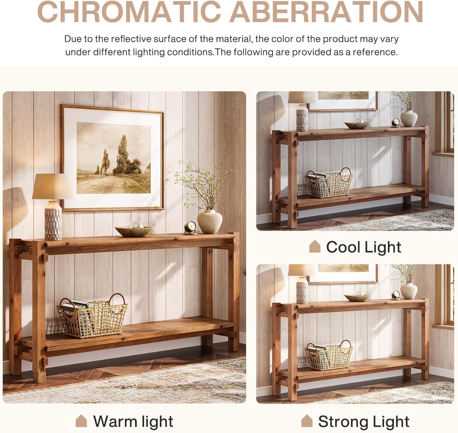 Tribesigns Tavolo consolle lungo 160 cm, tavolo d'ingresso a 2 piani con vano portaoggetti