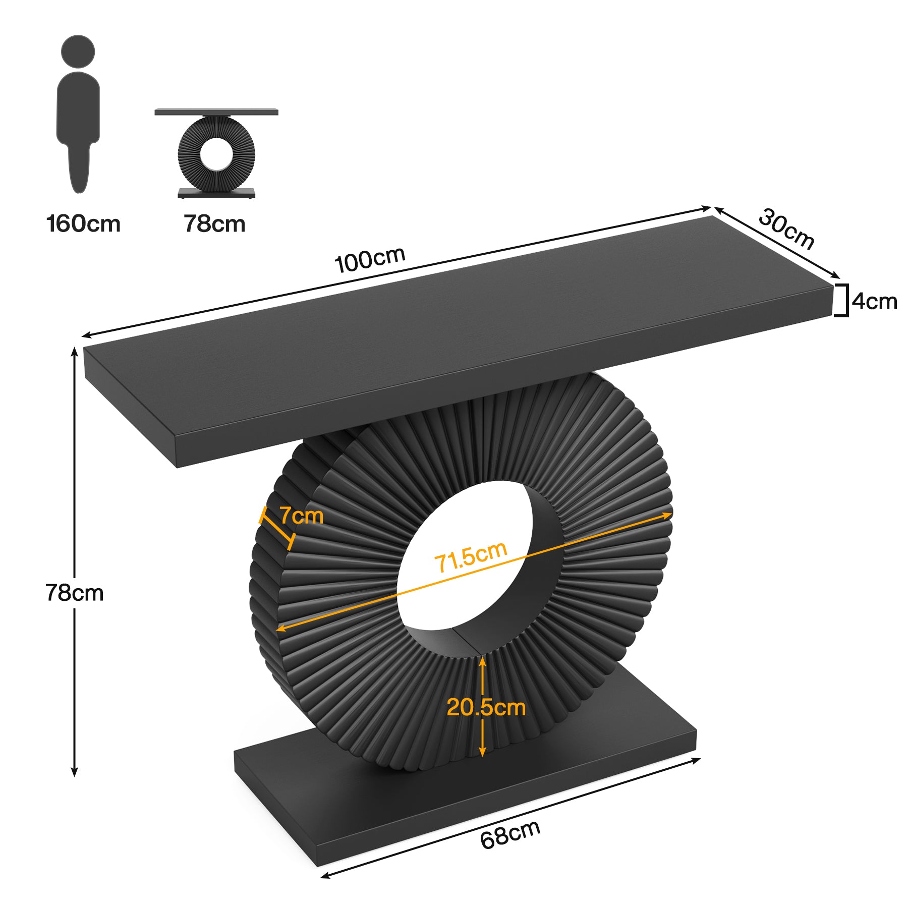 Tribesigns Tavolo consolle moderno, tavolo da ingresso con base geometrica