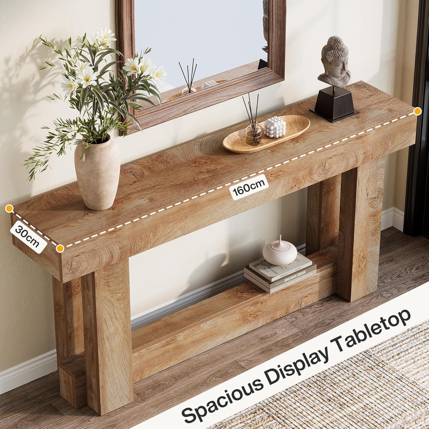 Tribesigns Tavolo consolle, tavolo da ingresso da 160 cm con gambe robuste