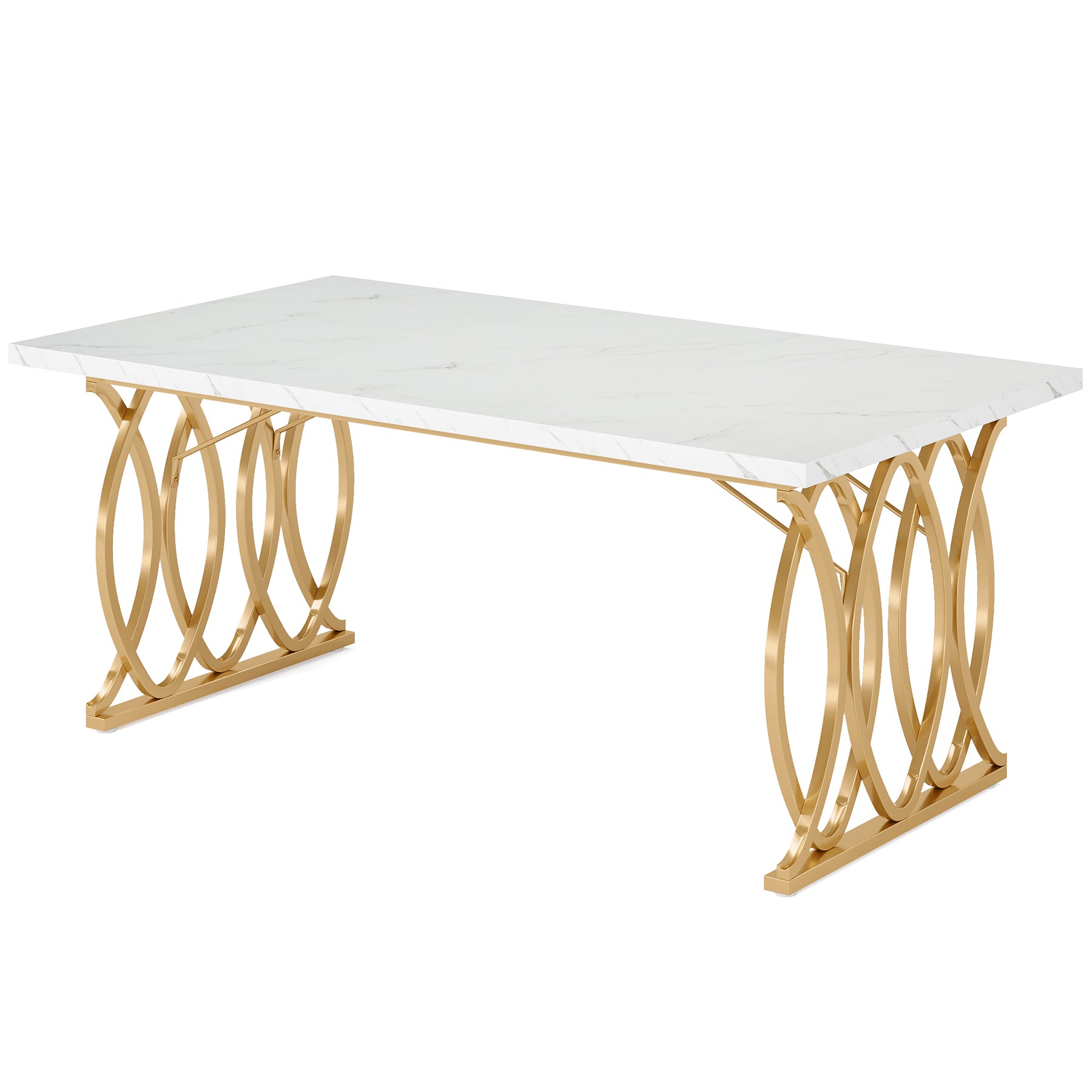 Tribesigns Tavolo da Pranzo 160 CM, Tavolo da Cucina Rettangolare con Geometric Legs