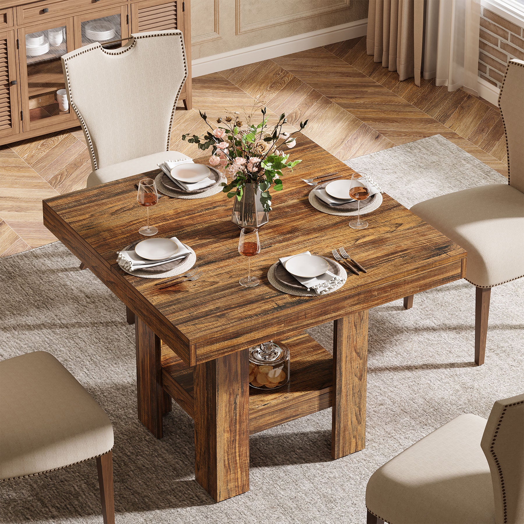 Tribesigns Tavolo da Pranzo, 80 cm Tavolo da Cucina per 2 Persone