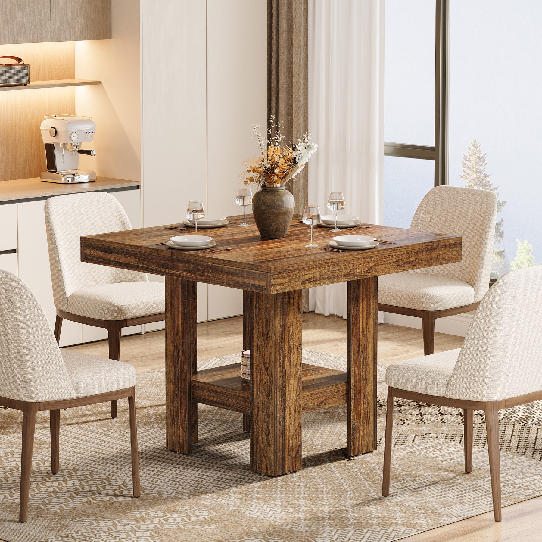 Tribesigns Tavolo da Pranzo, 80 cm Tavolo da Cucina per 2 Persone