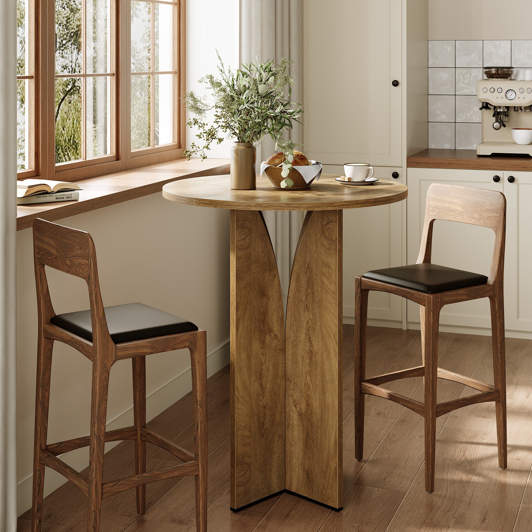 Tribesigns Tavolo da bar da 80 cm, tavolo da pub rotondo per bistrò