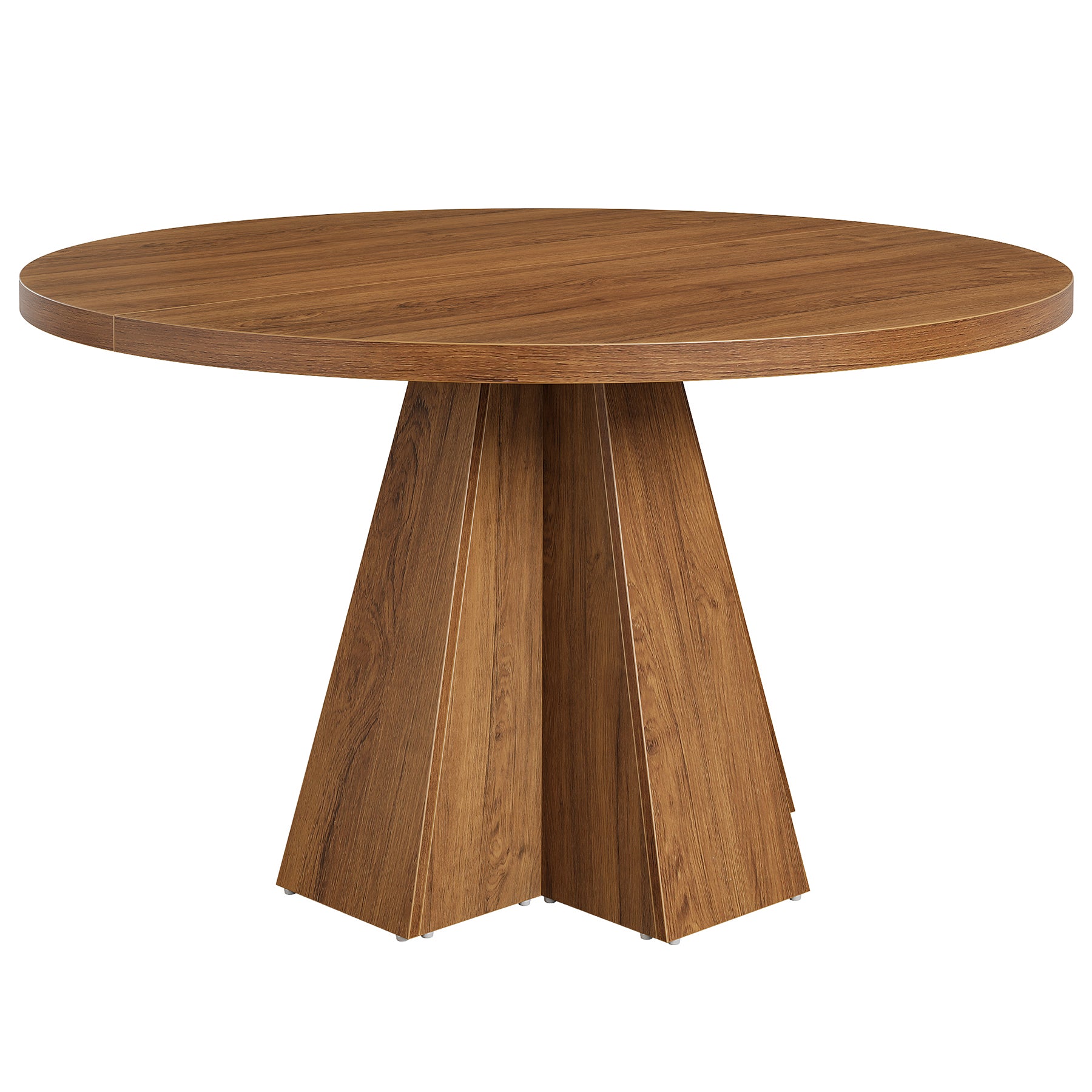 Tribesigns Tavolo da pranzo, 118 cm tavolo da cucina rotondo con base a colonna per 4 persone