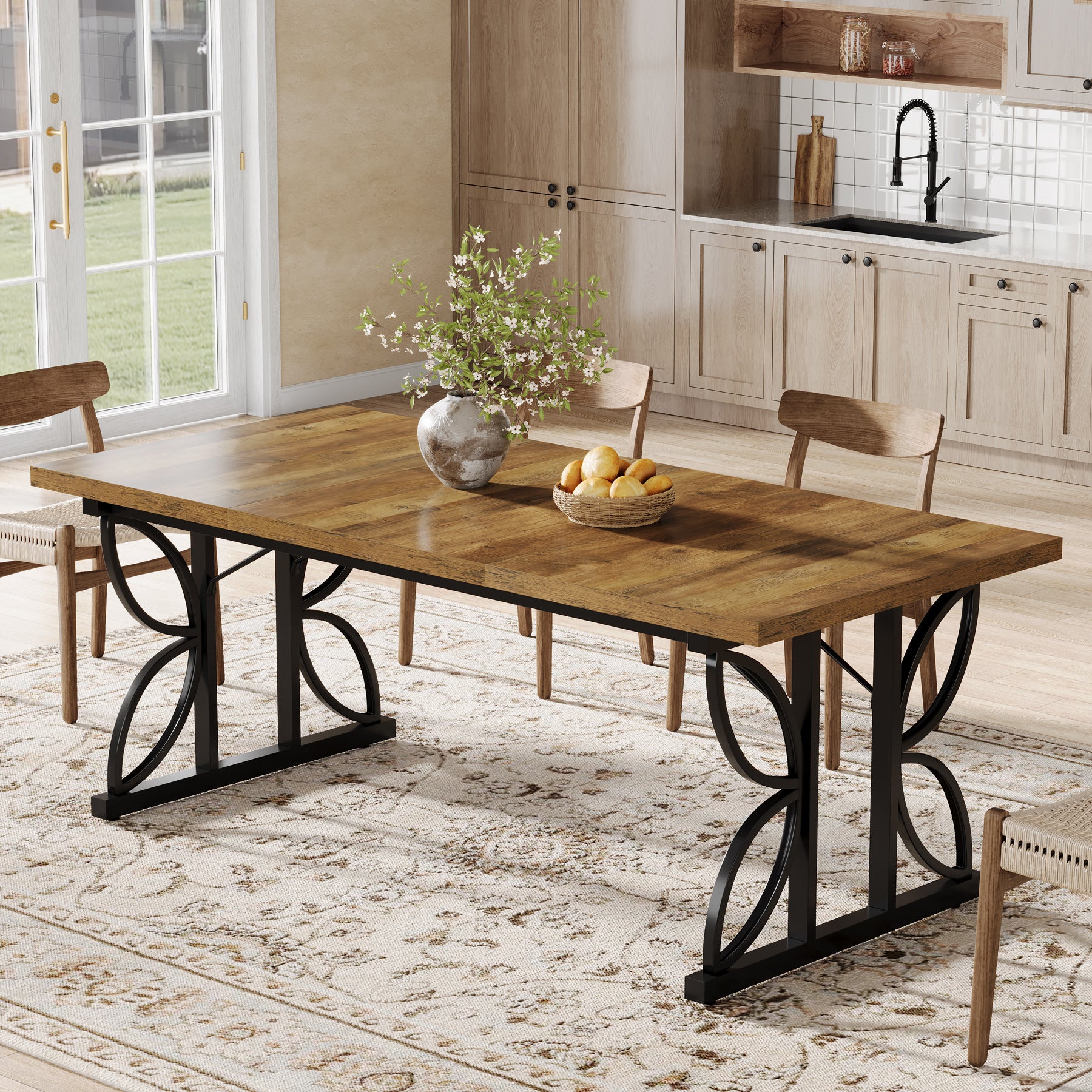 Tribesigns Tavolo da pranzo, 180 cm tavolo da cucina per 6-8 persone