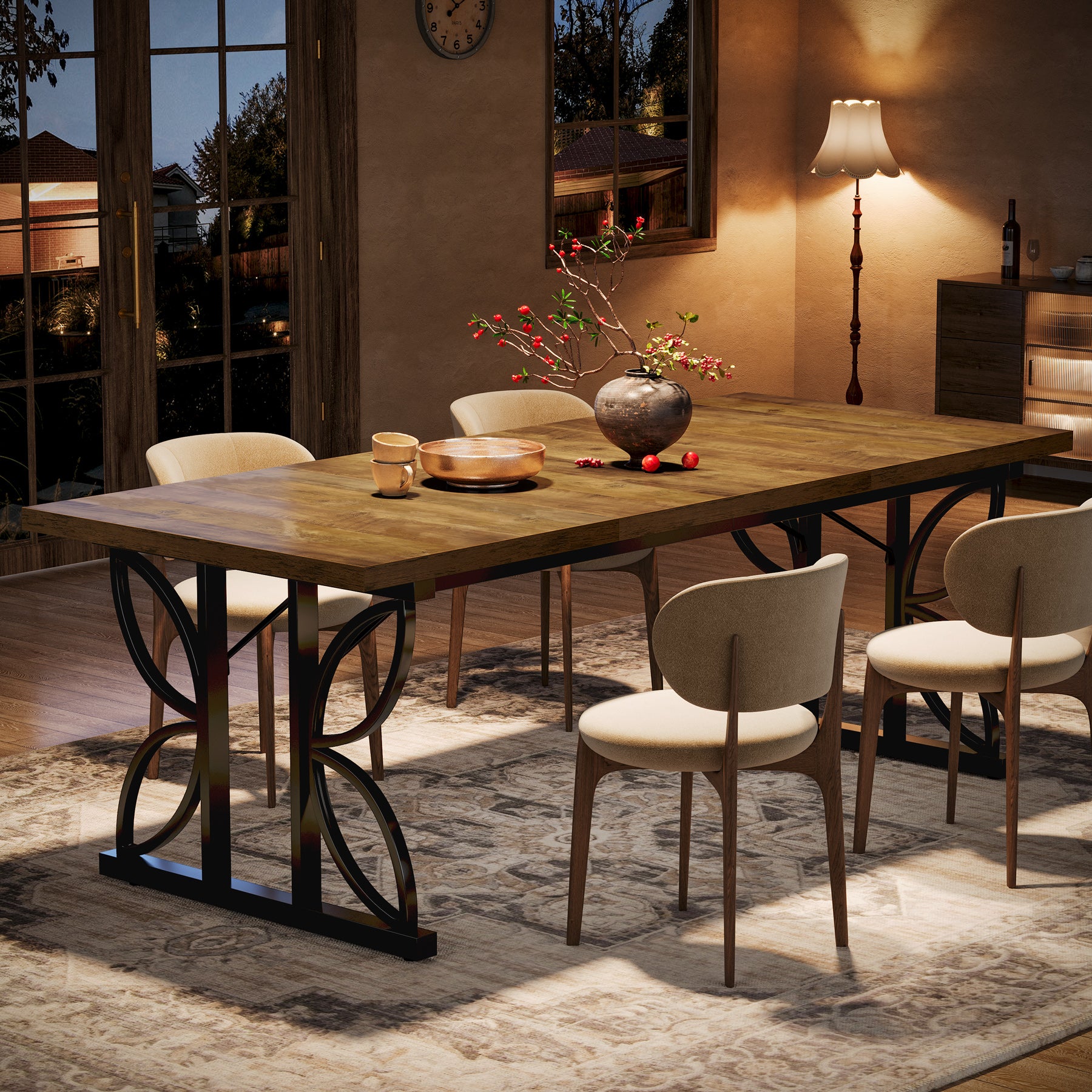 Tribesigns Tavolo da pranzo, 180 cm tavolo da cucina per 6-8 persone
