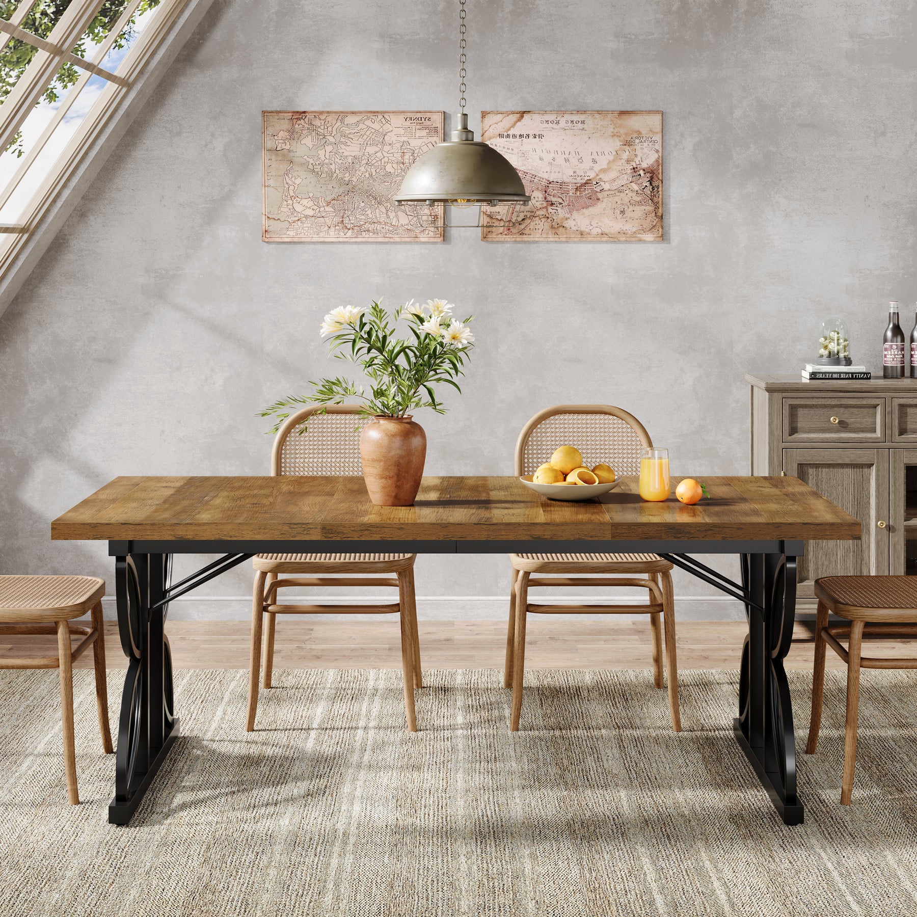 Tribesigns Tavolo da pranzo, 180 cm tavolo da cucina per 6-8 persone