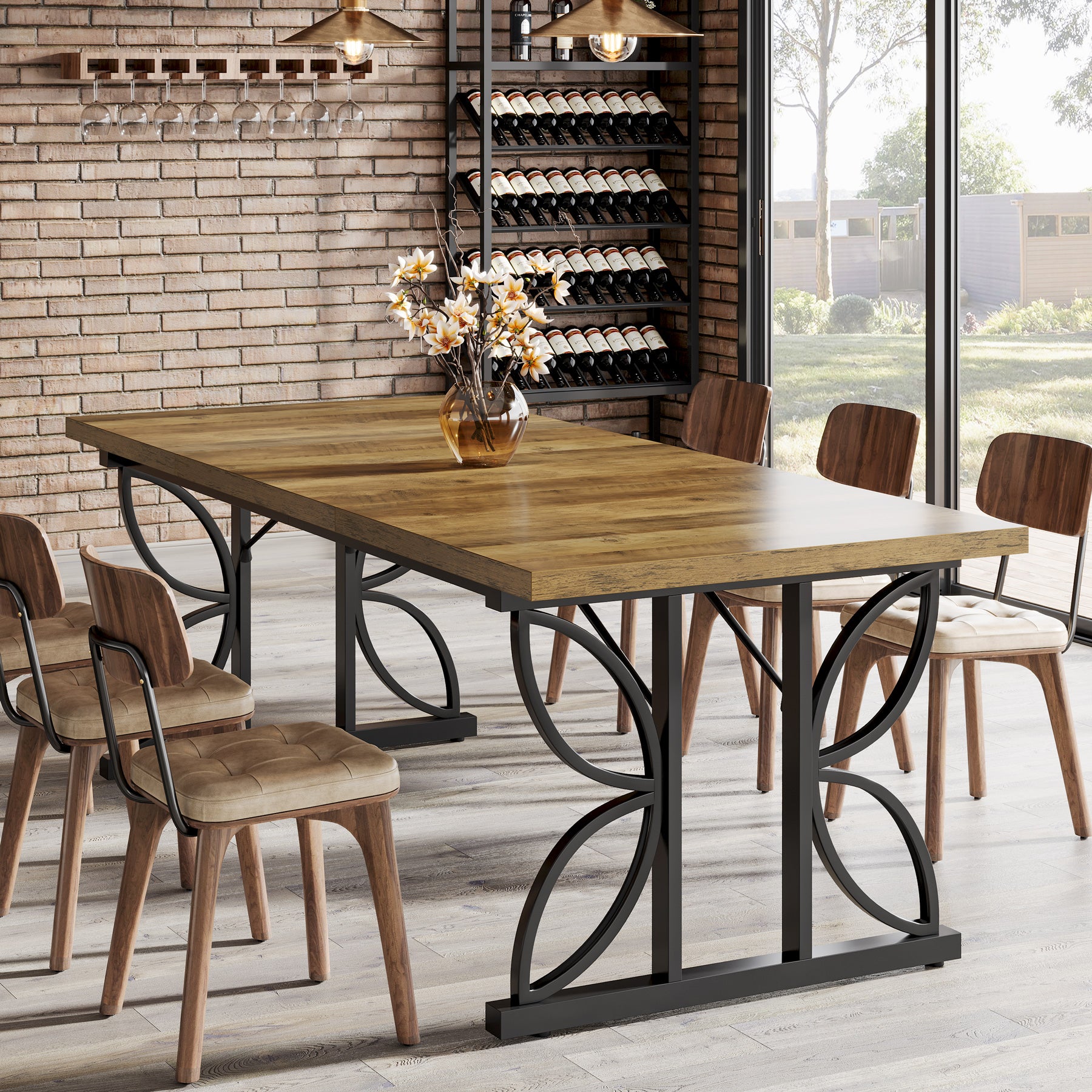 Tribesigns Tavolo da pranzo, 180 cm tavolo da cucina per 6-8 persone