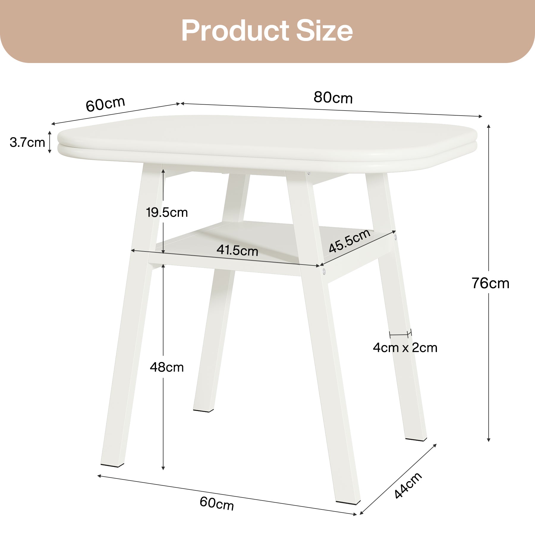 Tribesigns Tavolo da pranzo, 80 cm tavolo da cucina moderno per 2-4 persone
