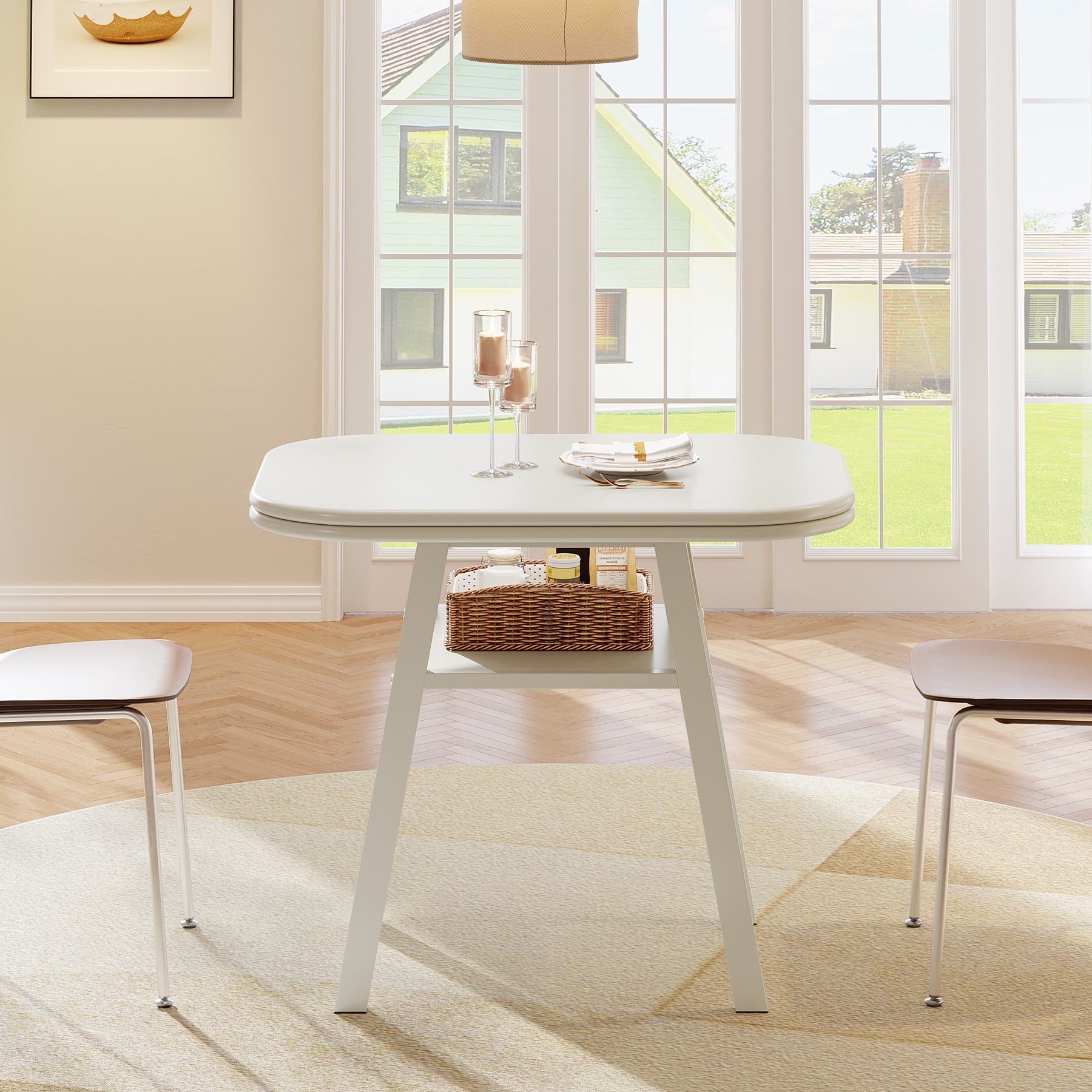 Tribesigns Tavolo da pranzo, 80 cm tavolo da cucina moderno per 2-4 persone