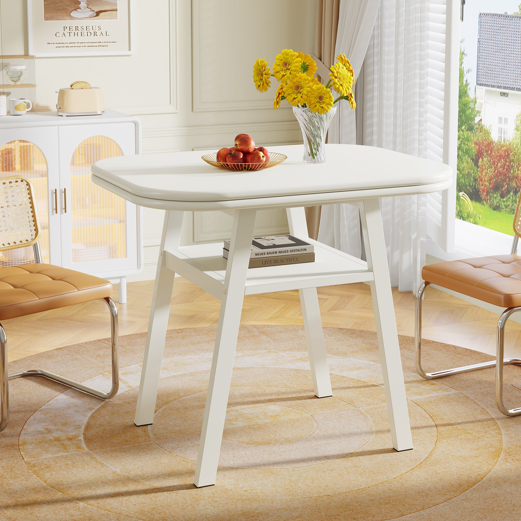 Tribesigns Tavolo da pranzo, 80 cm tavolo da cucina moderno per 2-4 persone