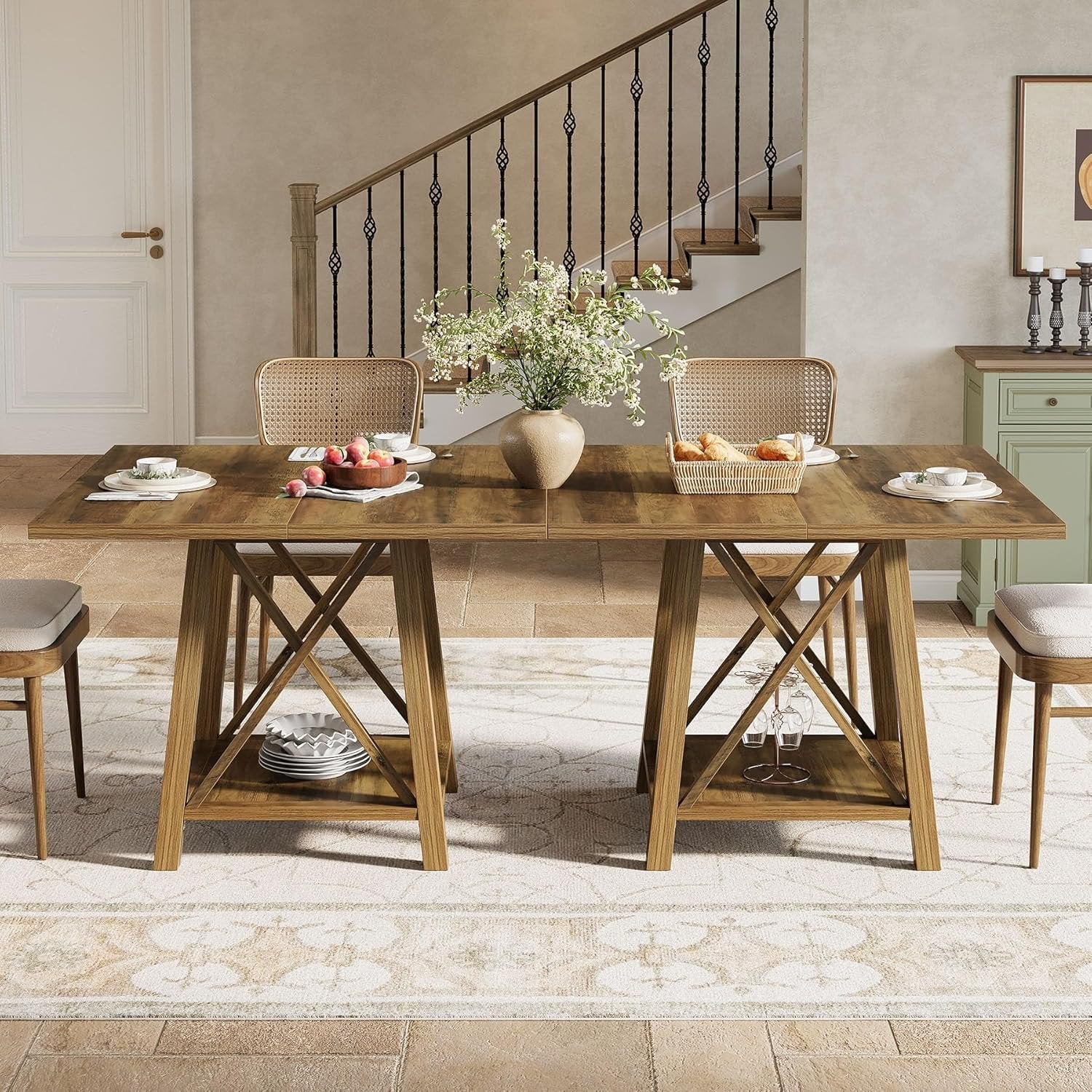 Tribesigns Tavolo da pranzo da 100 cm, piccolo tavolo da cucina quadrato per 4 persone