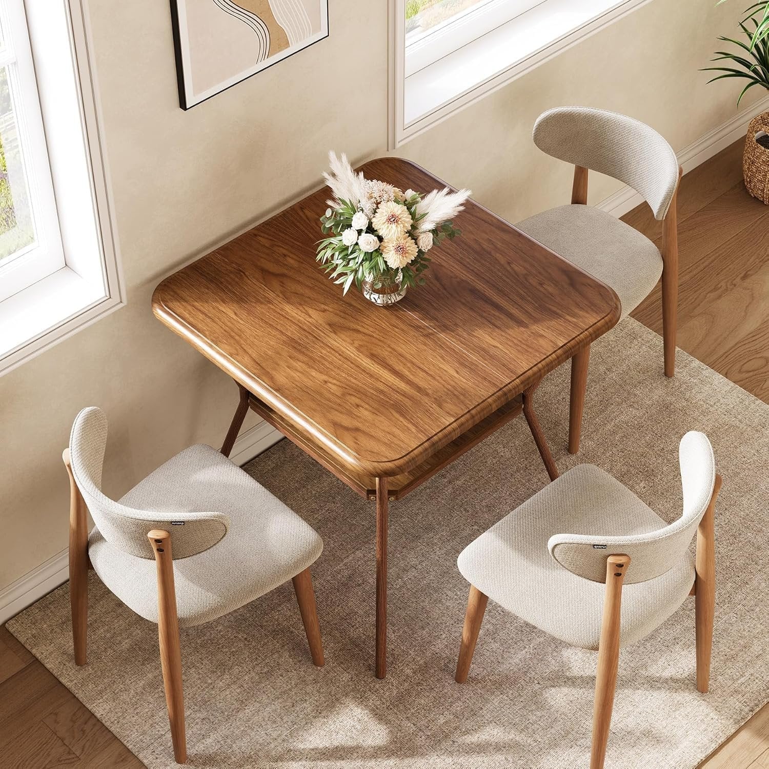 Tribesigns Tavolo da pranzo da 80 cm, tavolo da cucina quadrato a 2 piani per 2-4 persone