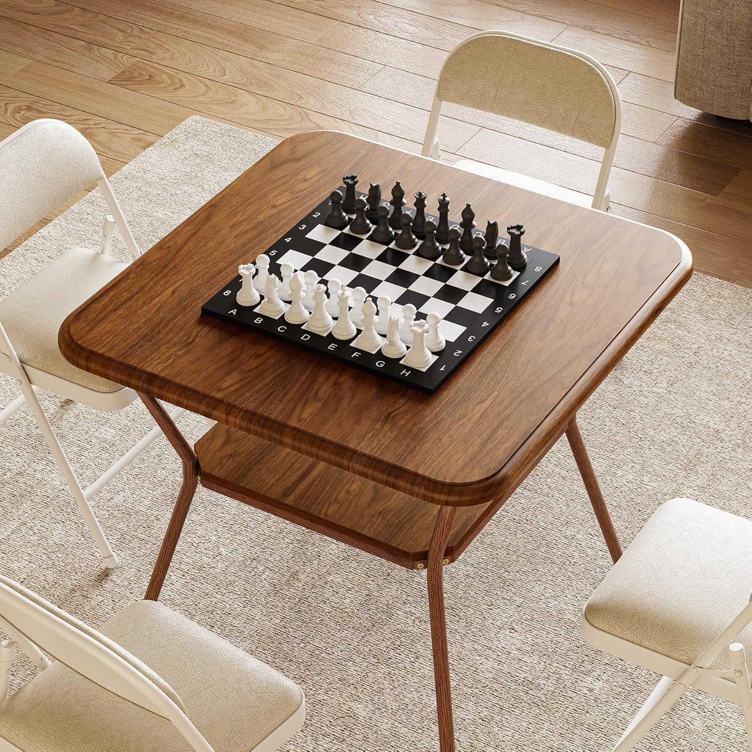 Tribesigns Tavolo da pranzo da 80 cm, tavolo da cucina quadrato a 2 piani per 2-4 persone