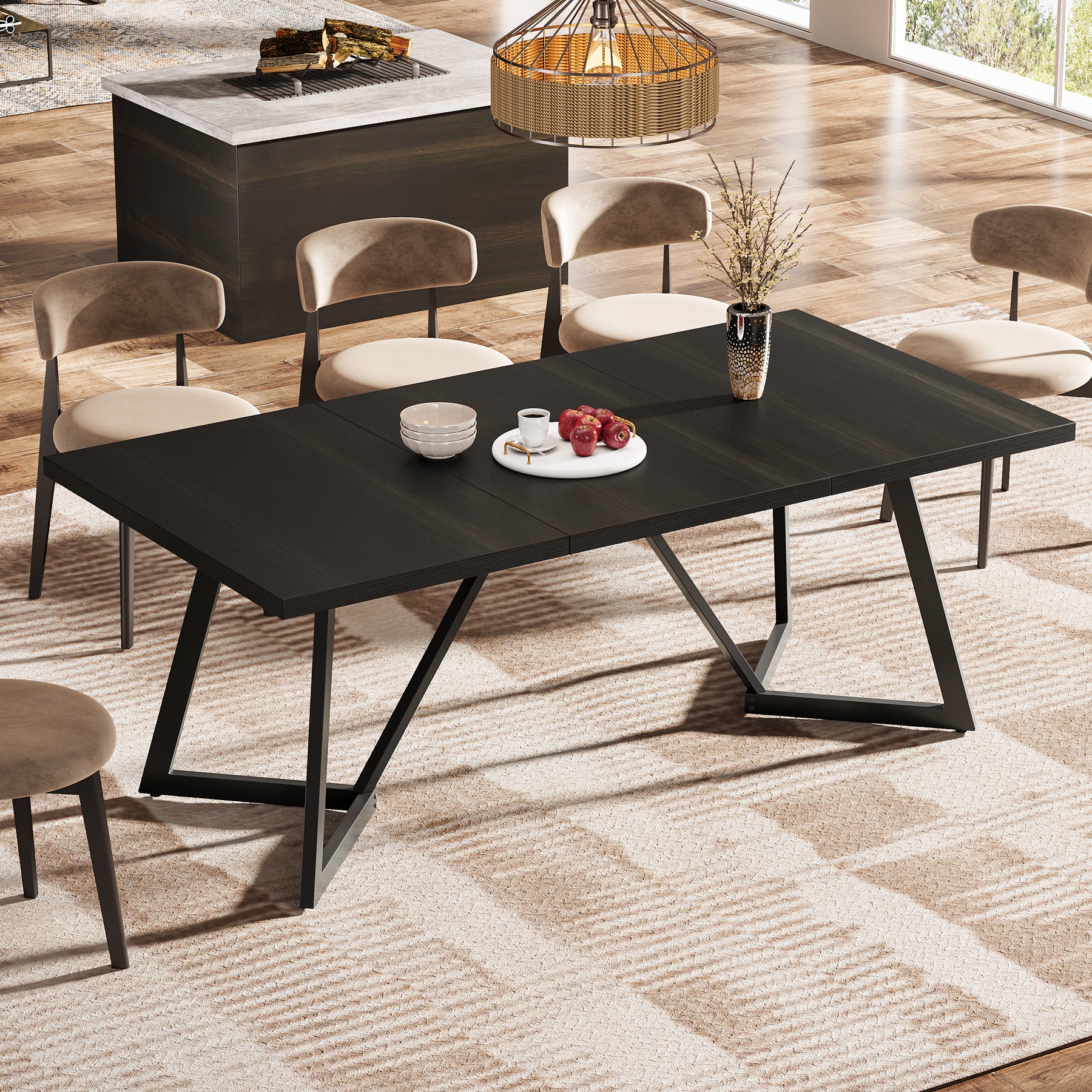 Tribesigns Tavolo da pranzo, moderno tavolo da cucina da 180 cm per 4-6