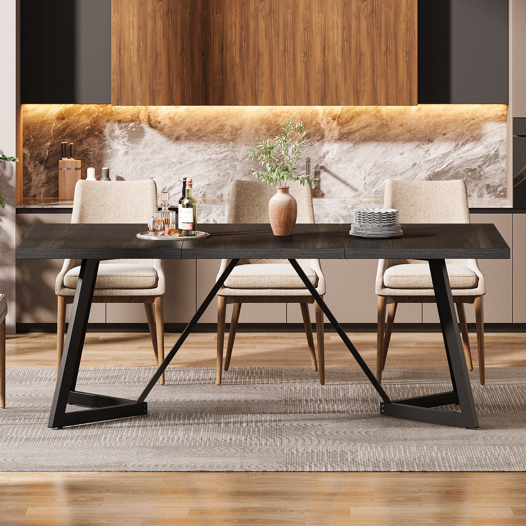 Tribesigns Tavolo da pranzo, moderno tavolo da cucina da 180 cm per 4-6