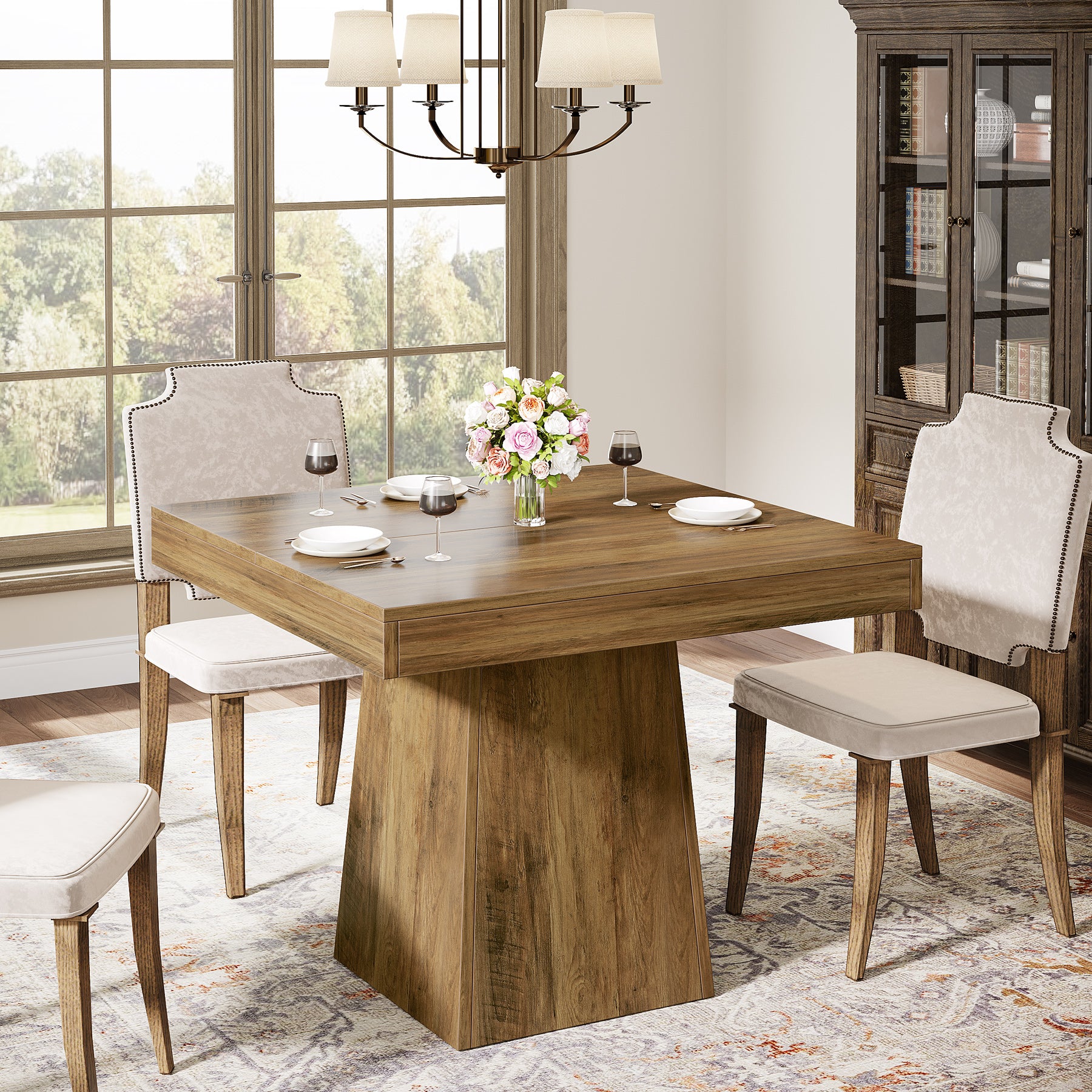 Tribesigns Tavolo da pranzo quadrato, tavolo da cucina da 80 cm per 4 persone