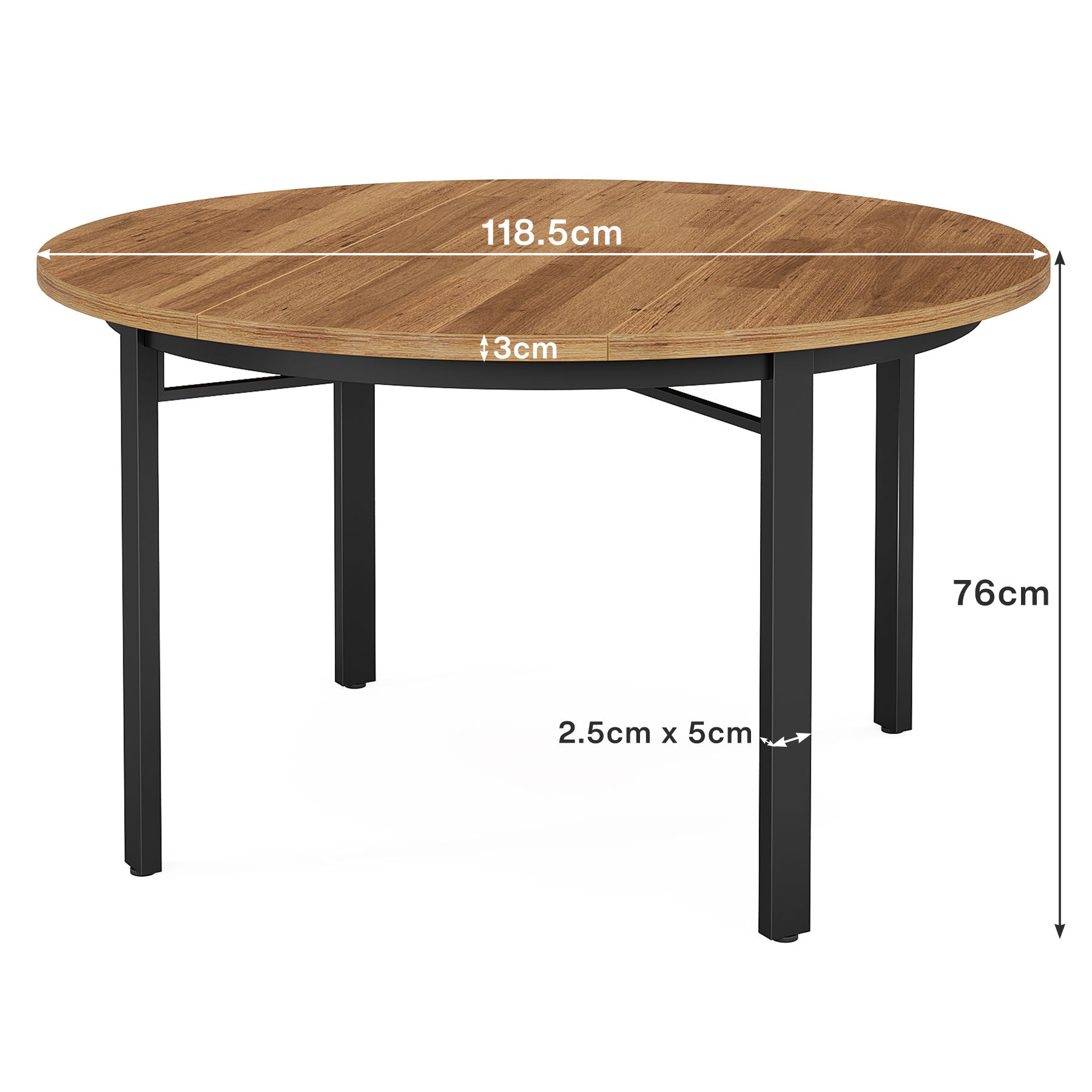 Tribesigns Tavolo da pranzo rotondo, tavolo da cucina da 118 cm tavolo da pranzo per 4 persone