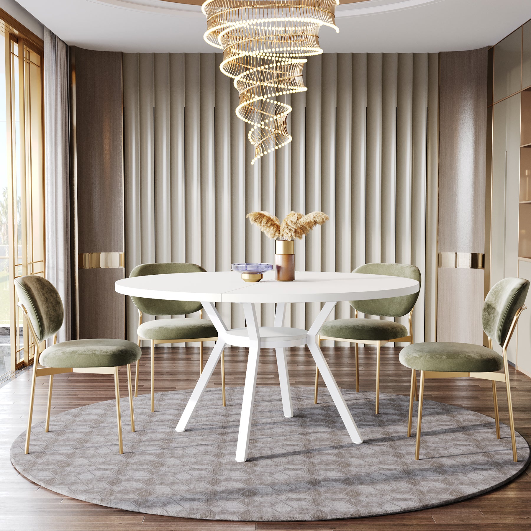 Tribesigns Tavolo da pranzo rotondo, tavolo da pranzo da cucina moderno da 120 cm per 4