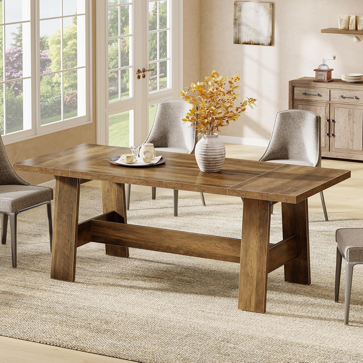 Tribesigns Tavolo da pranzo, tavolo da cucina da 180 cm per 6-8