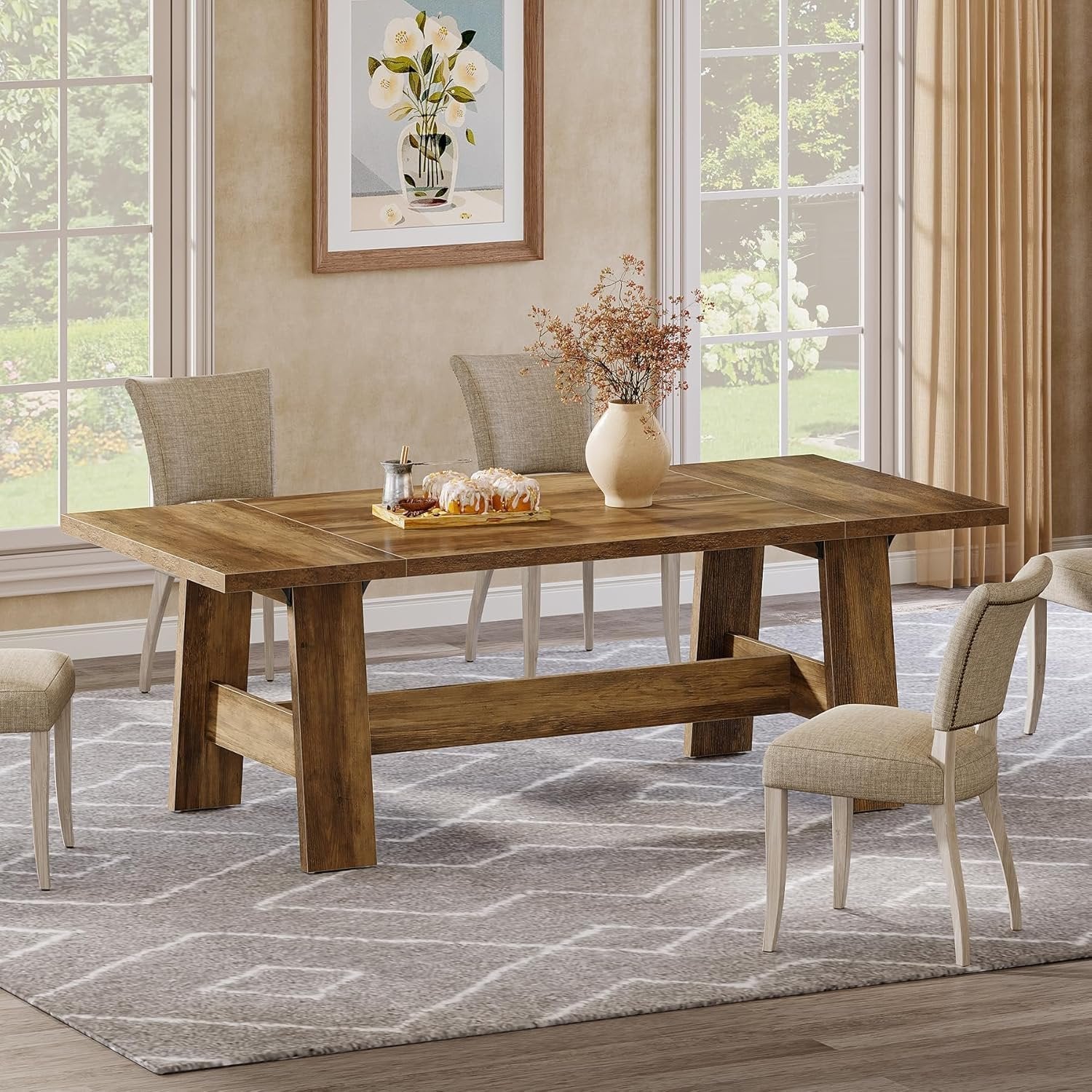 Tribesigns Tavolo da pranzo, tavolo da cucina da 180 cm per 6-8