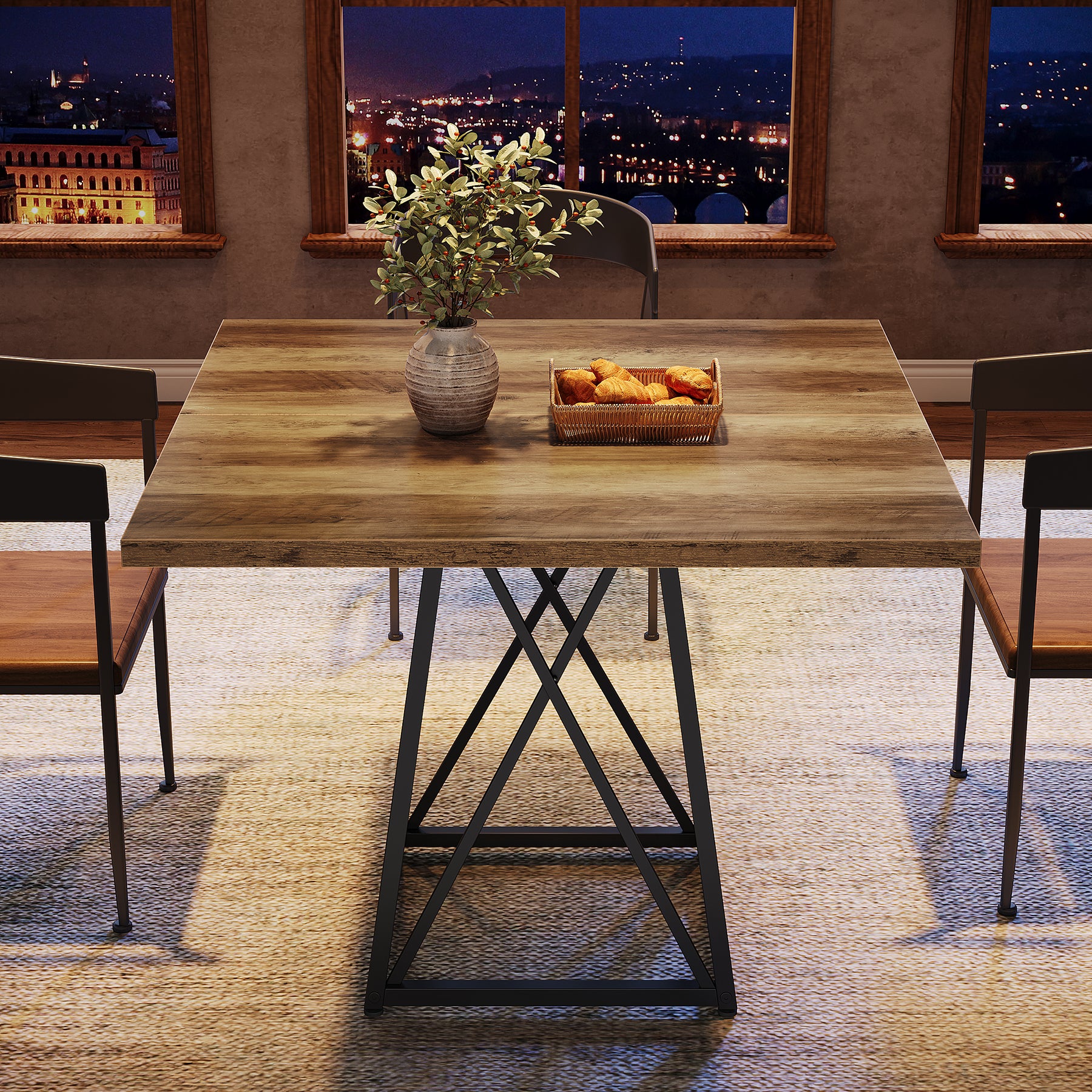 Tribesigns Tavolo da pranzo, tavolo quadrato da 90 cm per 4 persone